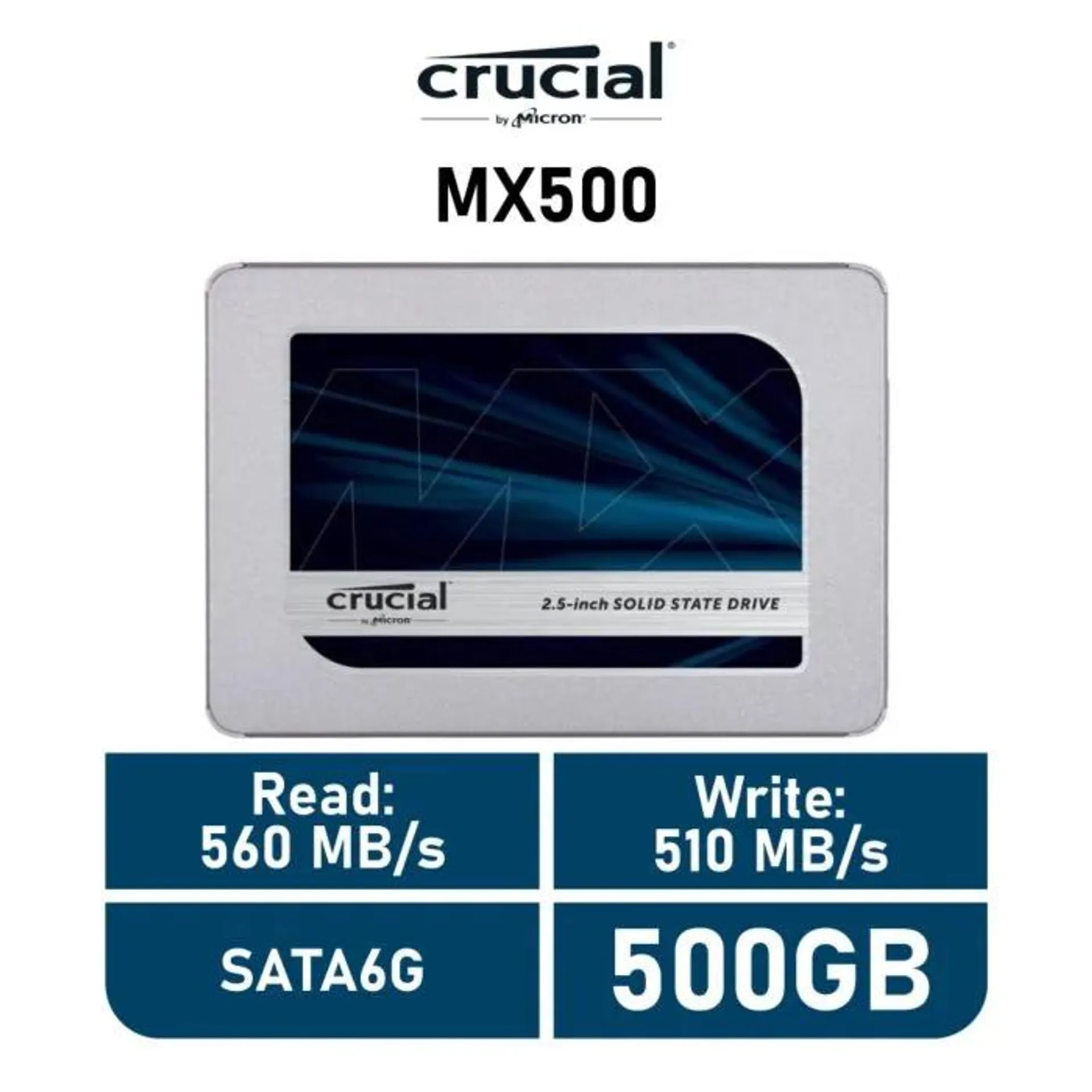 Crucial MX500 500GB SATA6G CT500MX500SSD1 2.5" Solid State Drive