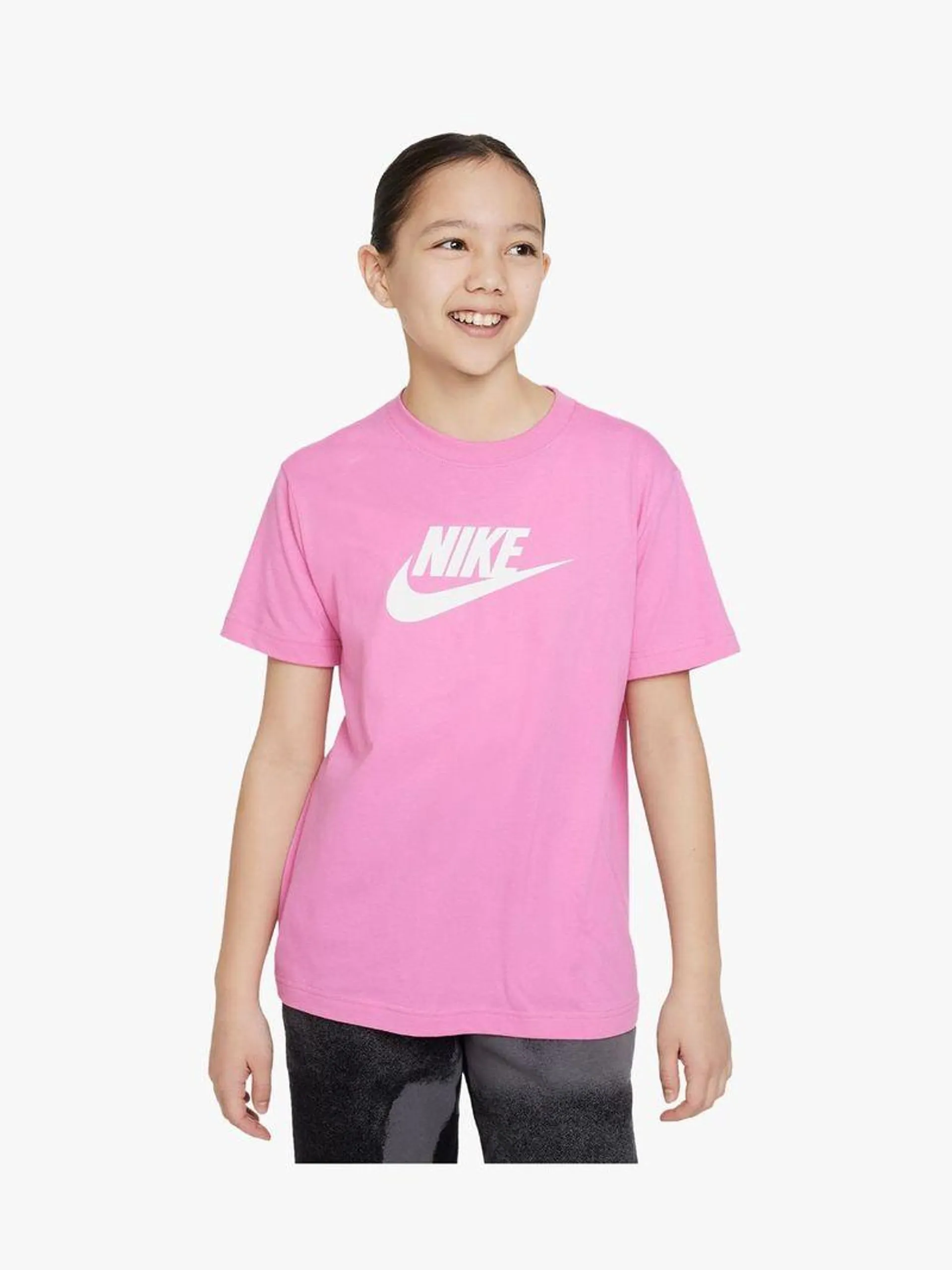 Nike Girls Youth NSW Futura Pink T-shirt