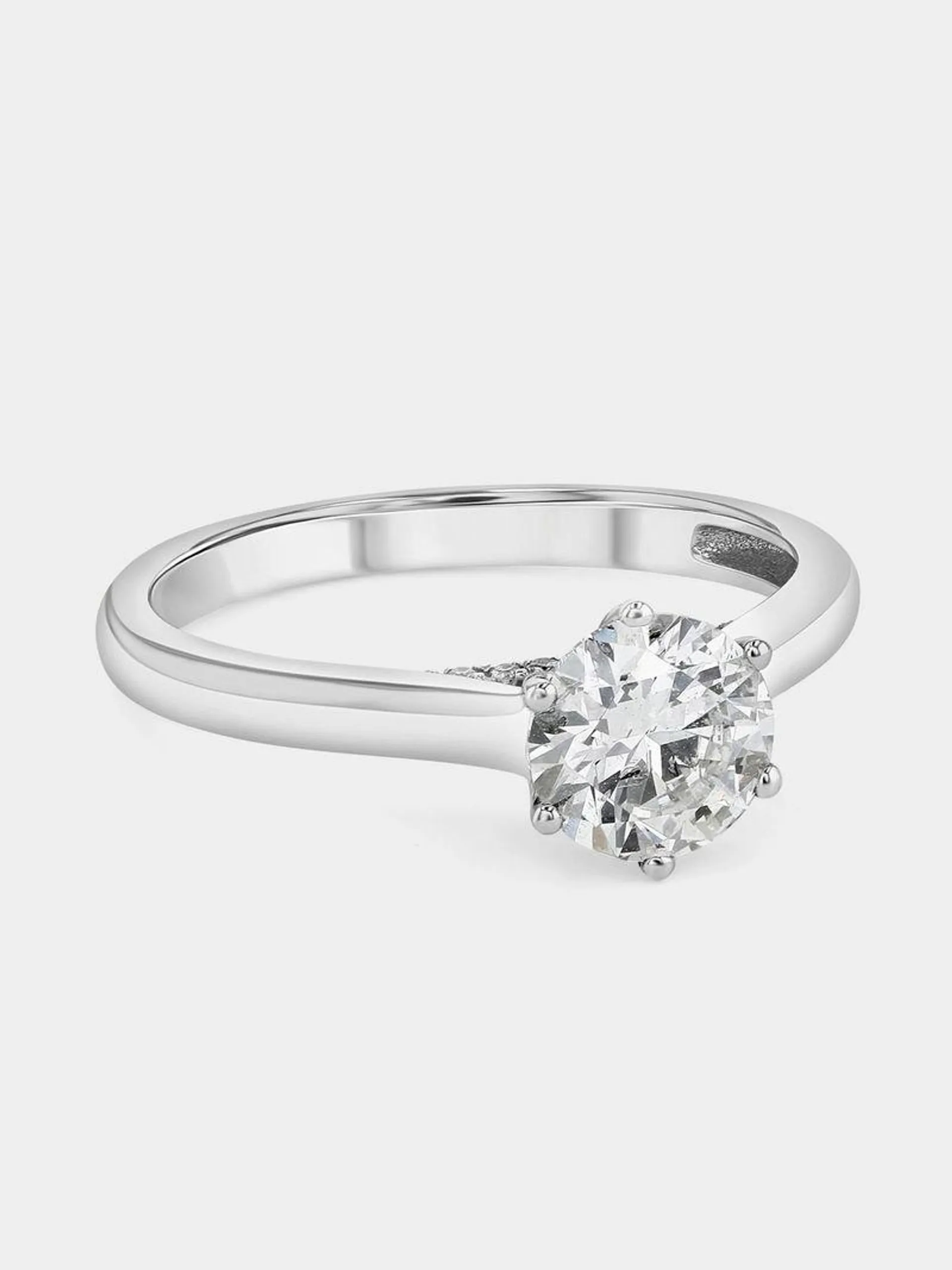 White Gold 1ct Lab Grown Diamond Solitaire Ring