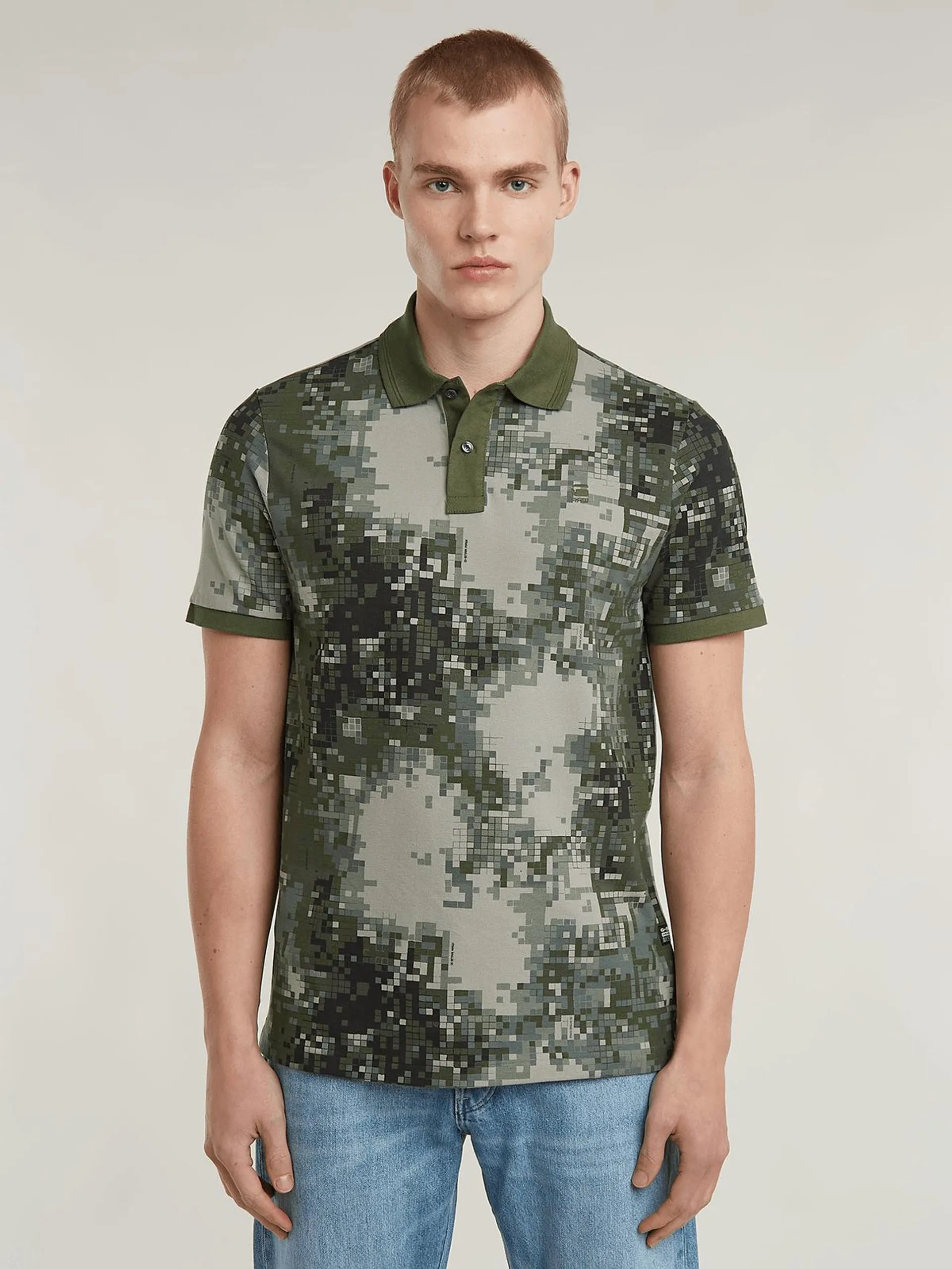 G-Star Men's Dunda Camo Green/Grey Polo