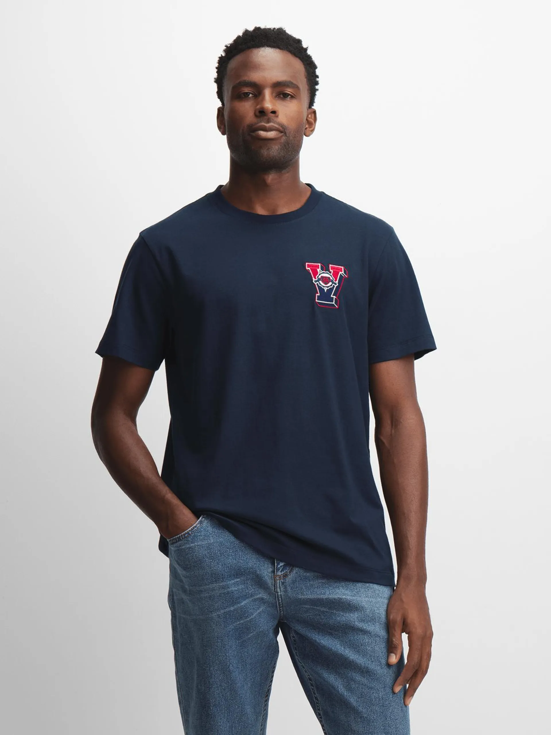 Men's Navy Badge T- Shirt