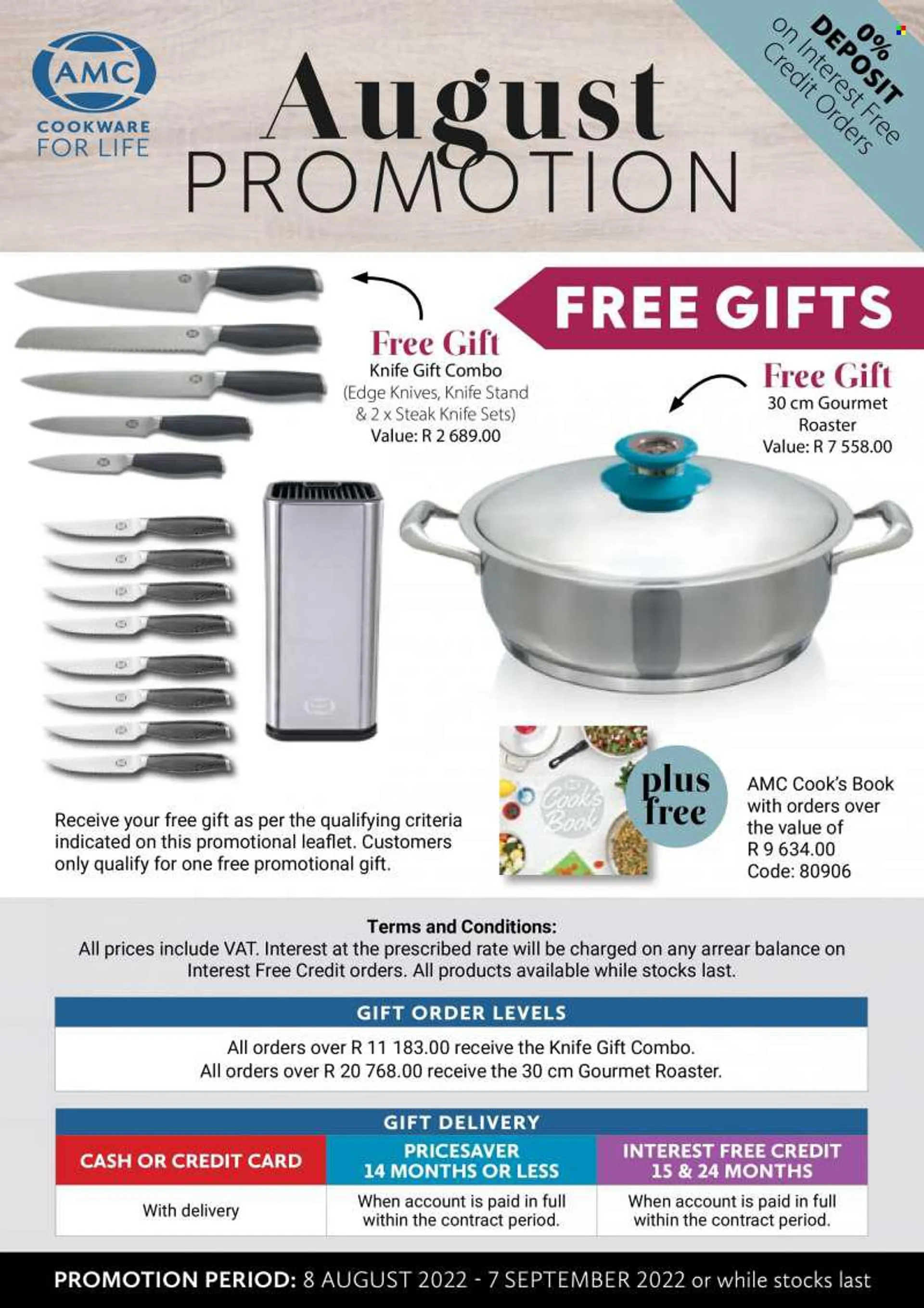 AMC Cookware catalogue  - 08/08/2022 - 07/09/2022 - Sales products - knife, steak knife, roaster. Page 2.