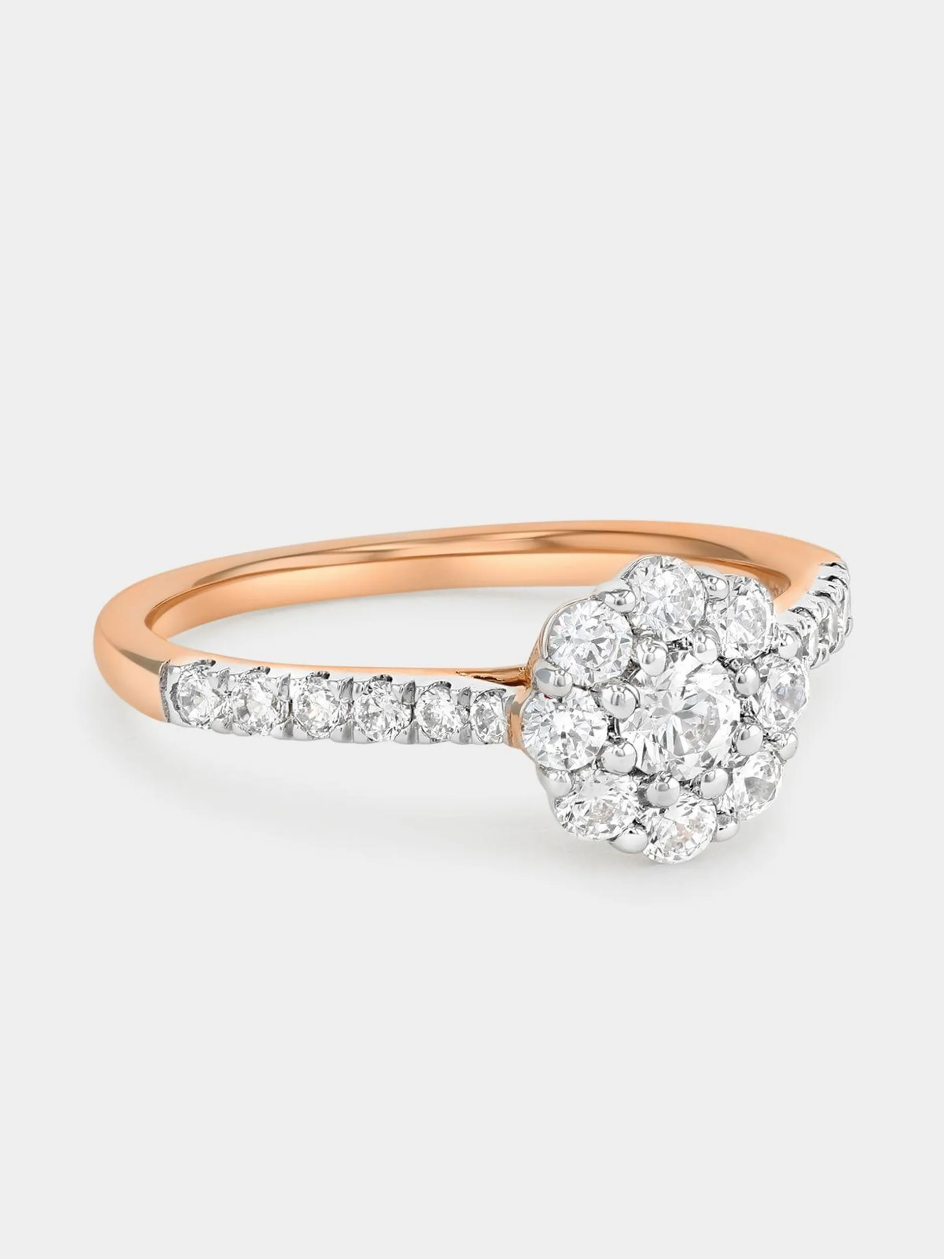 Rose Gold 0.7ct Lab Grown Diamond Flower Ring