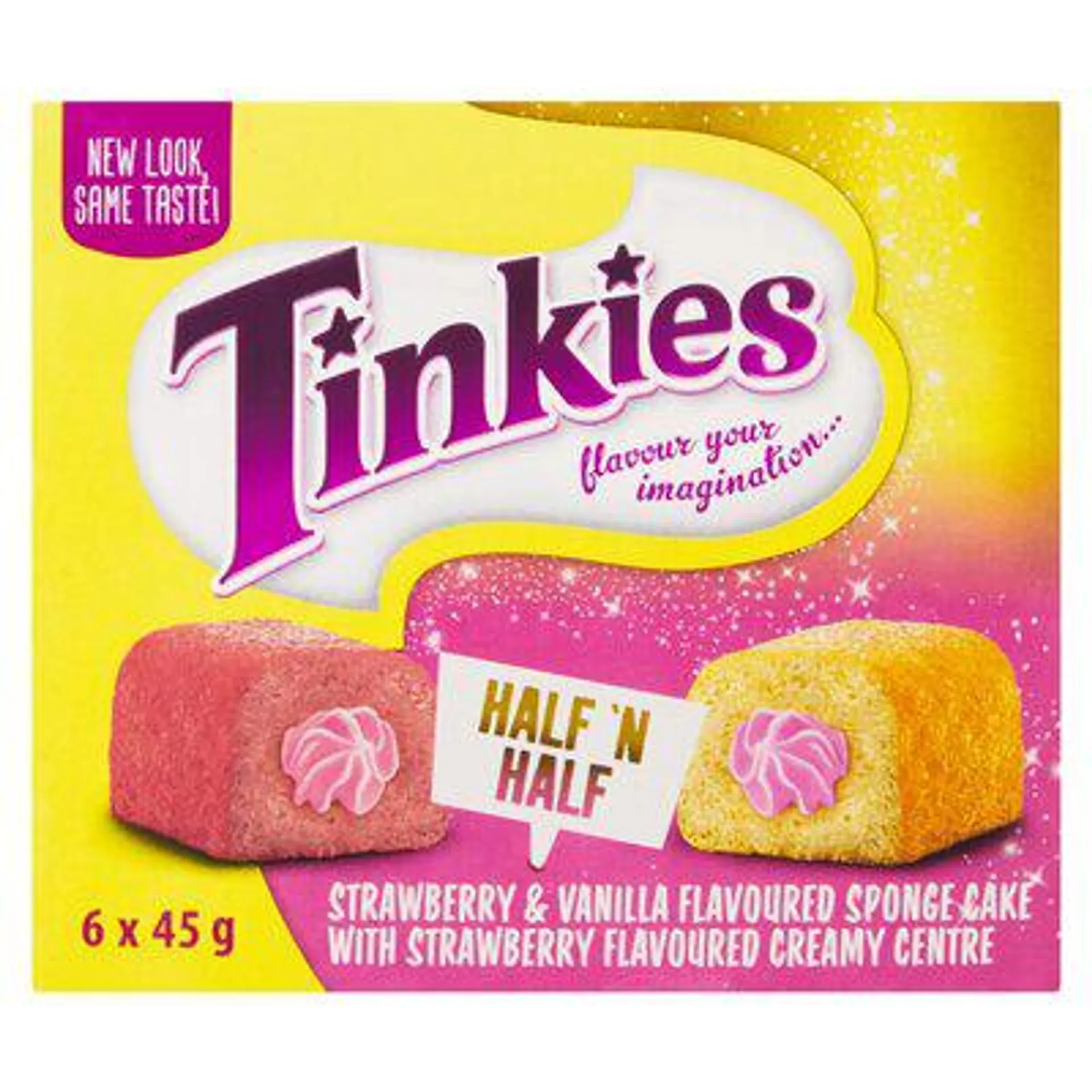 Tinkies Half & Half Strawberry Vanilla Flavoured Creamy Sponge Cake 6s