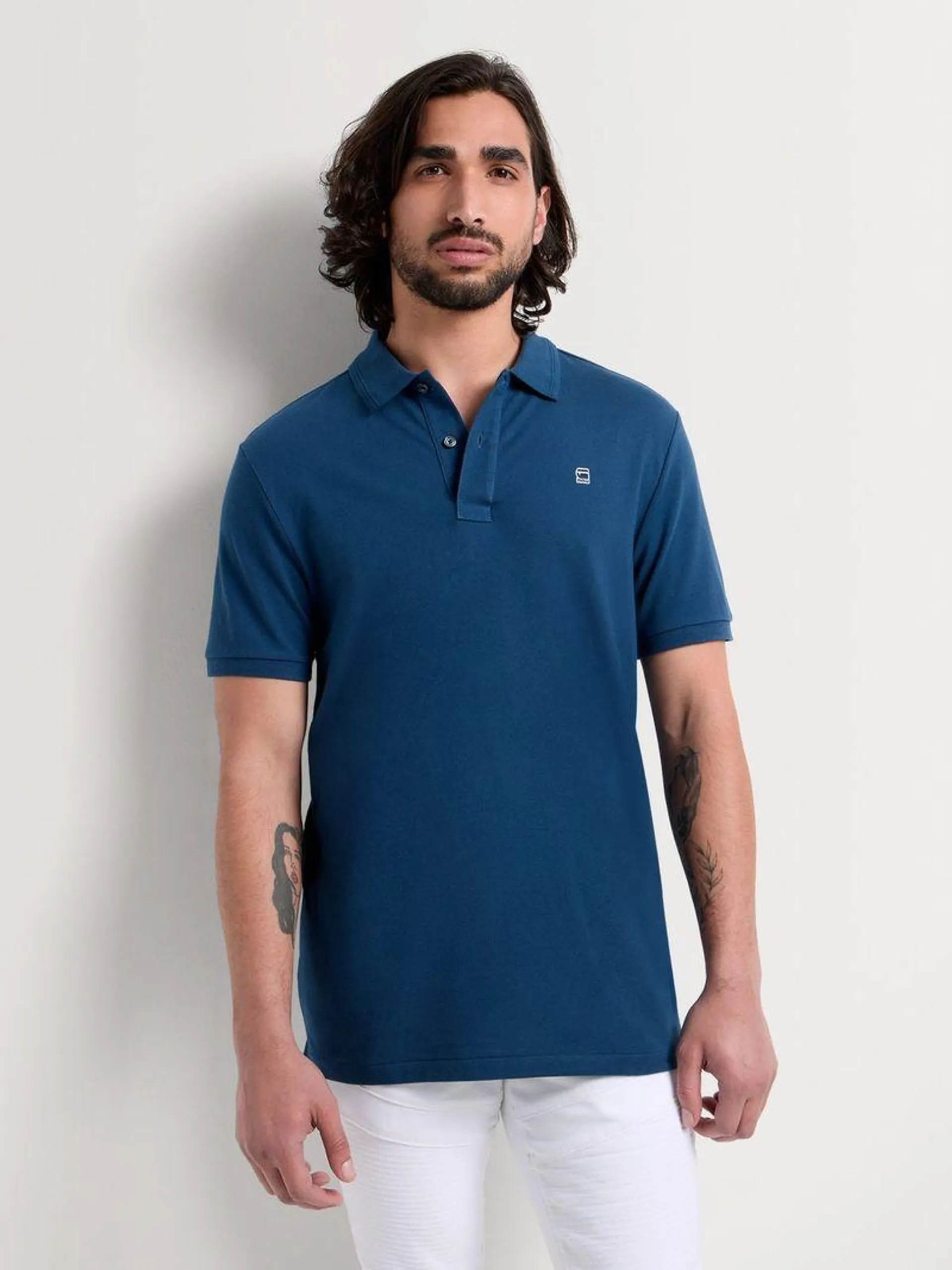 G-Star Men's Dunda Slim Sea Blue Polo