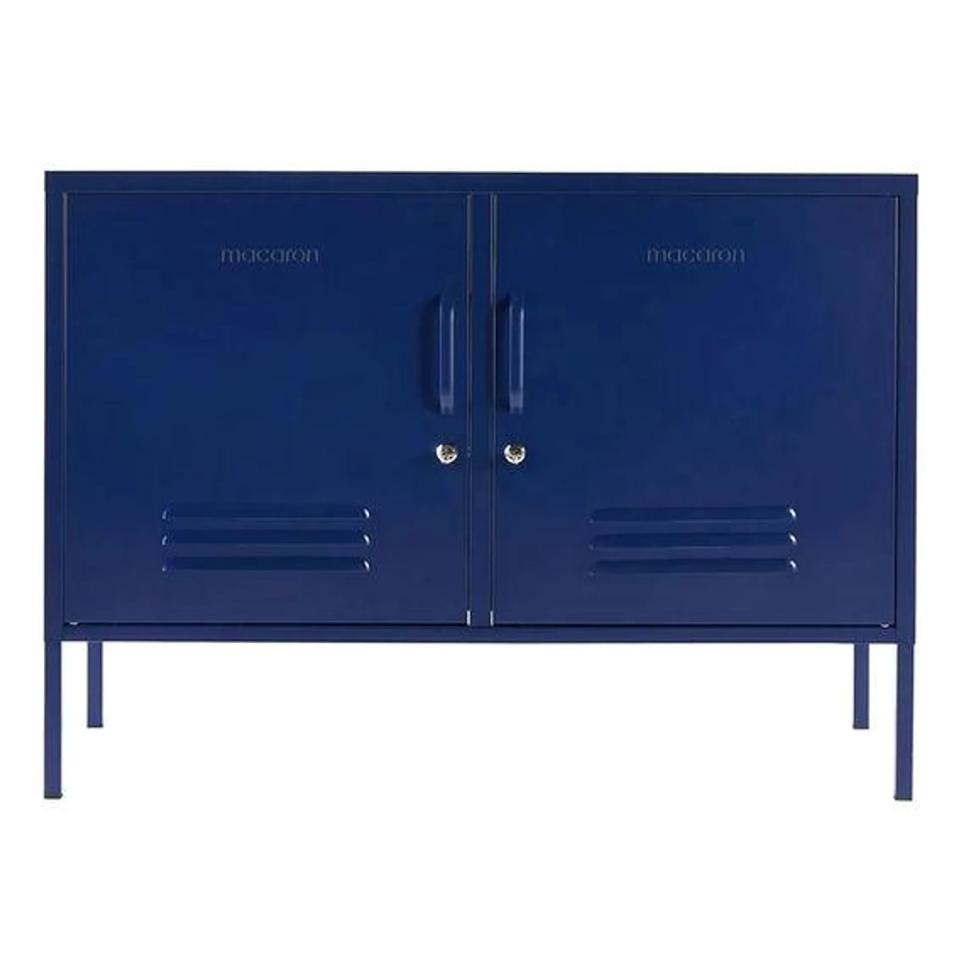 Steel Swing Door TV Stand Locker Lowdown Storage Cabinet - Navy Blue