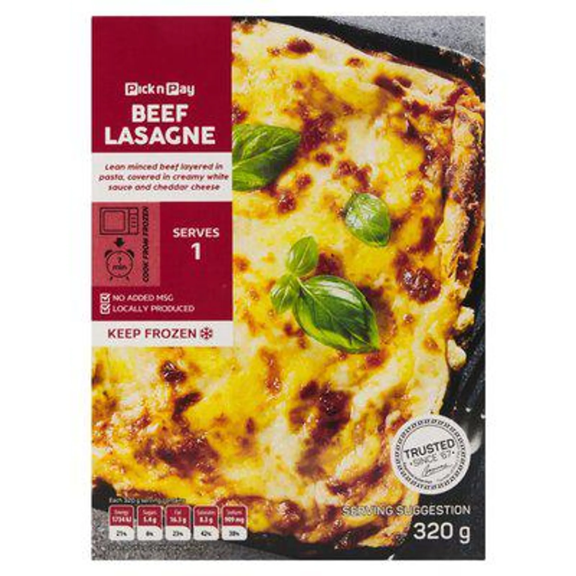 PnP Beef Lasagne 320g