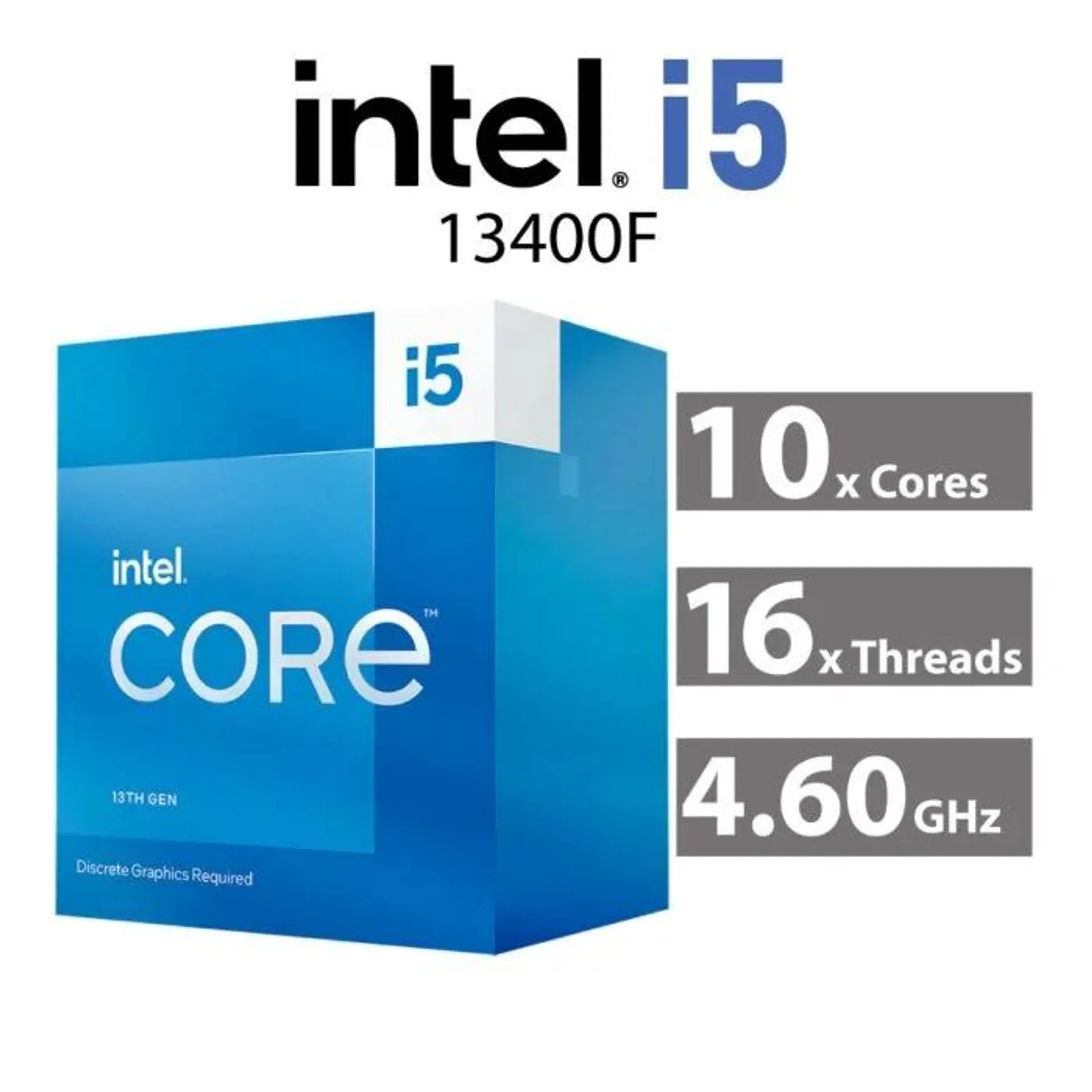Intel Core i5-13400F Raptor Lake 10-Core 2.50GHz LGA1700 65W BX8071513400F Desktop Processor