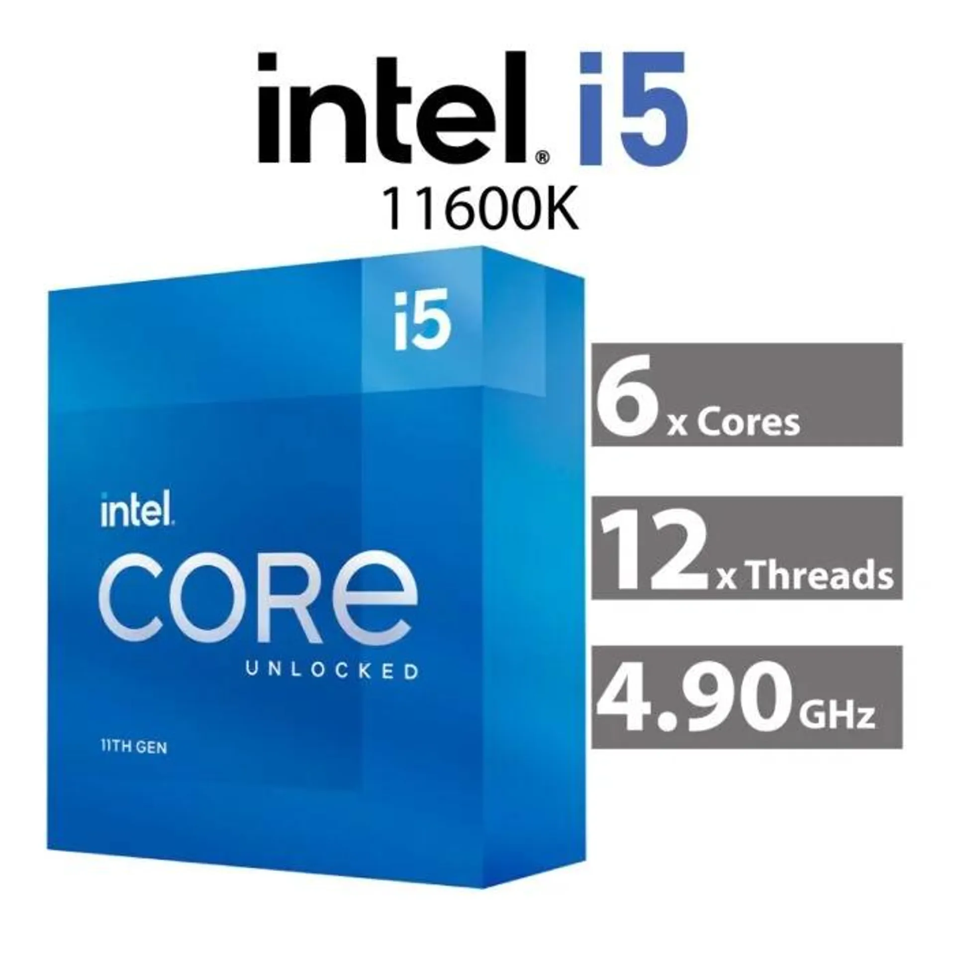 Intel Core i5-11600K Rocket Lake 6-Core 3.90GHz LGA1200 125W BX8070811600K Desktop Processor