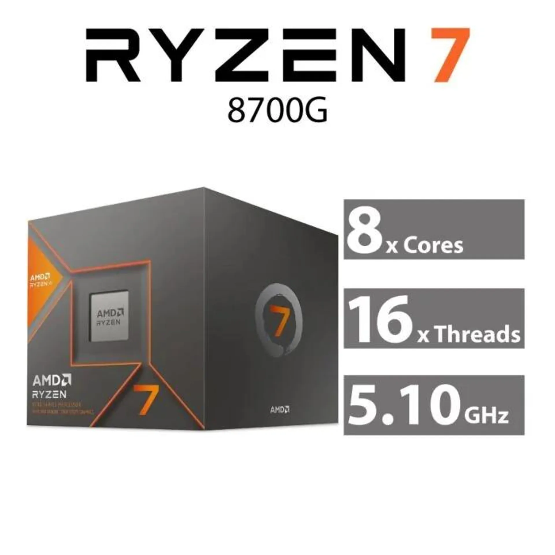 AMD Ryzen 7 8700G Phoenix 8-Core 4.20GHz AM5 65W 100-100001236BOX Desktop Processor