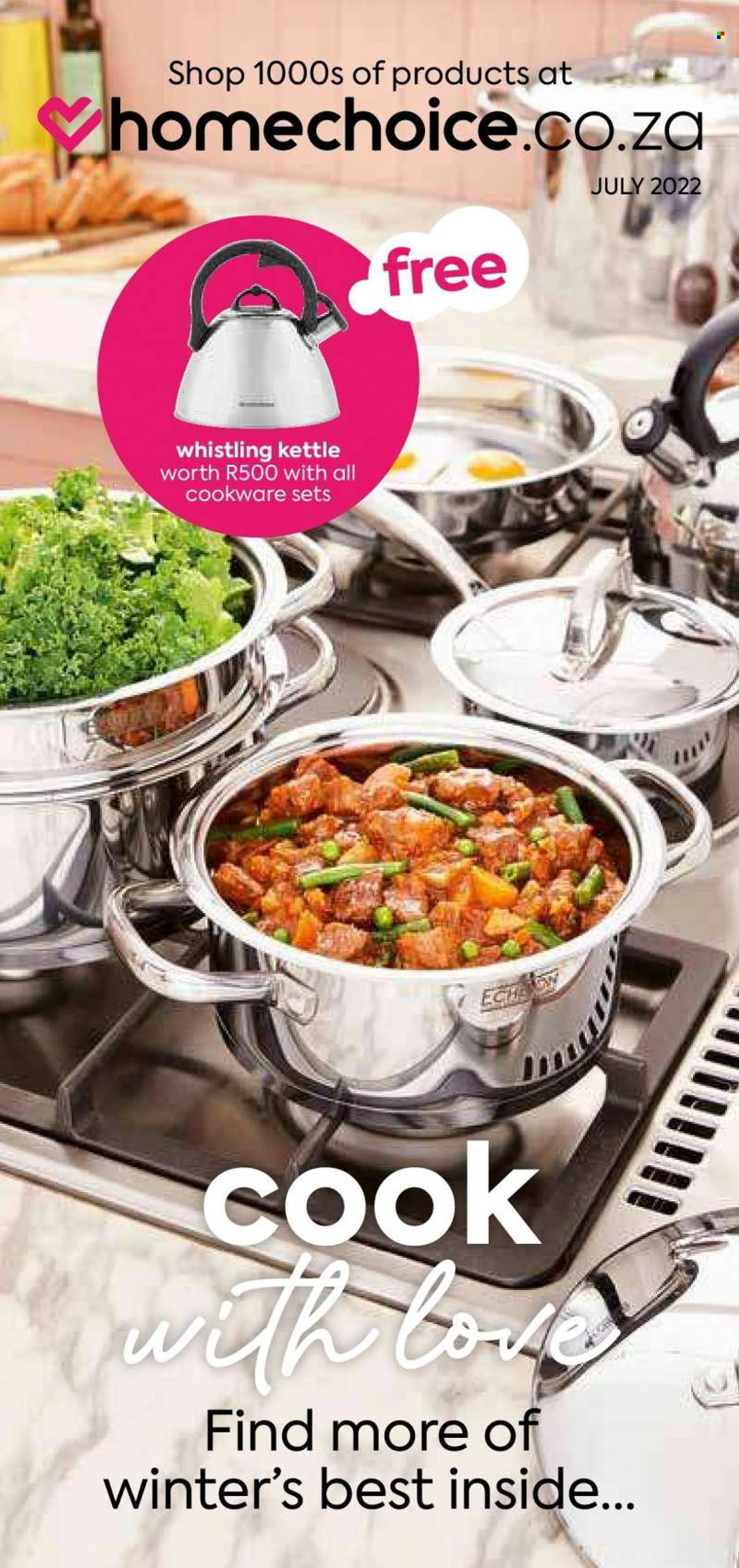 HomeChoice catalogue  - 01/07/2022 - 31/07/2022 - Sales products - cookware set, kettle. Page 1.