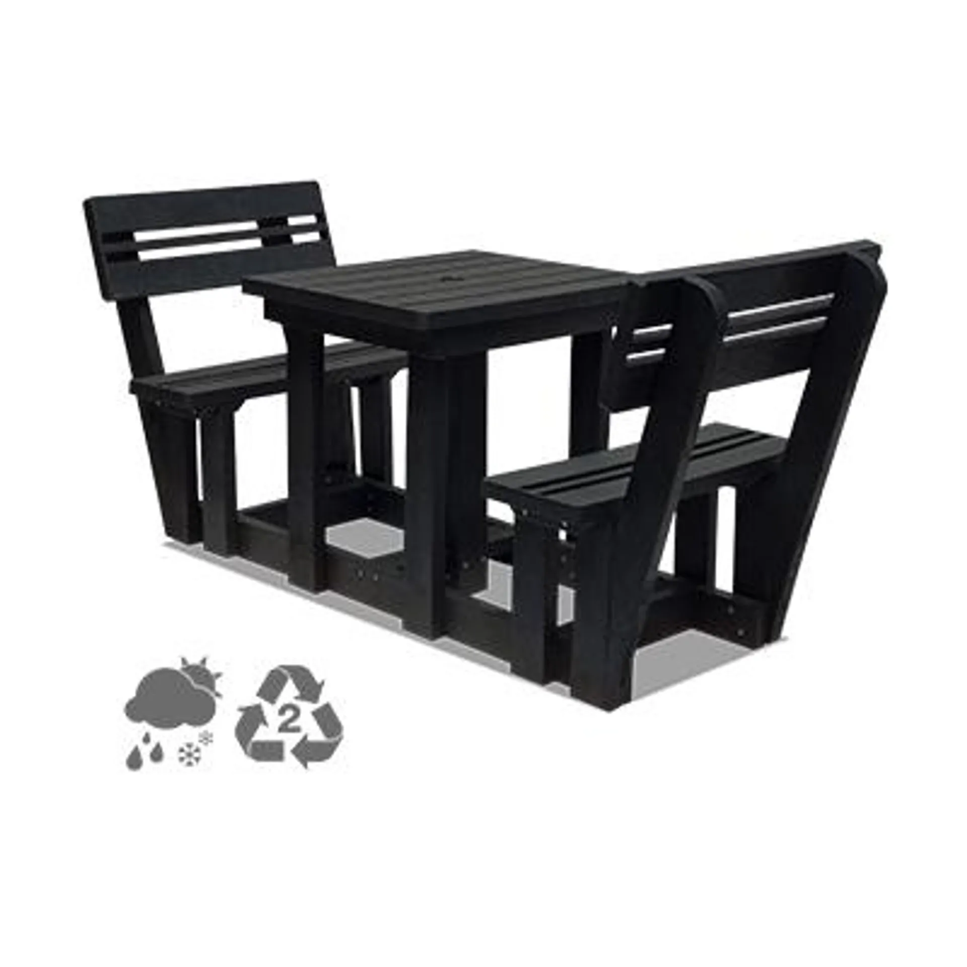 Picnic Table & Bench 2 seater with backrest