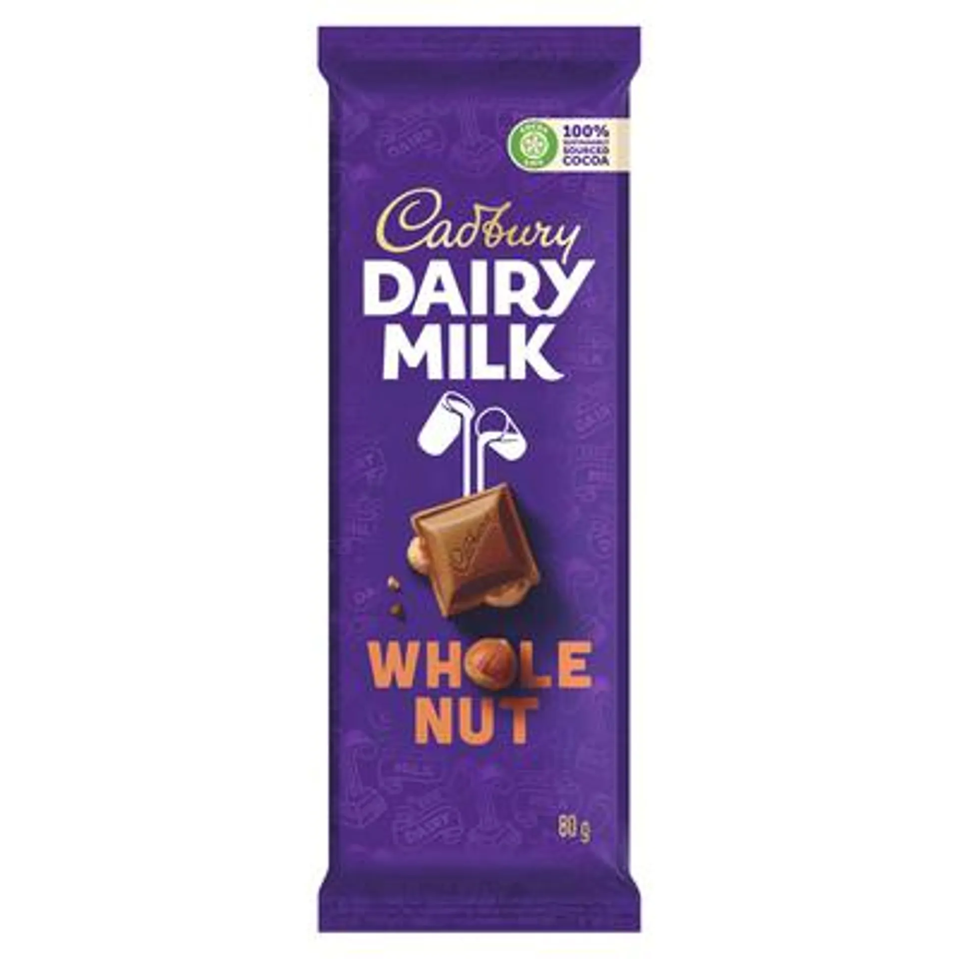 Cadbury Dairy Milk Whole Nut Slab 80gram