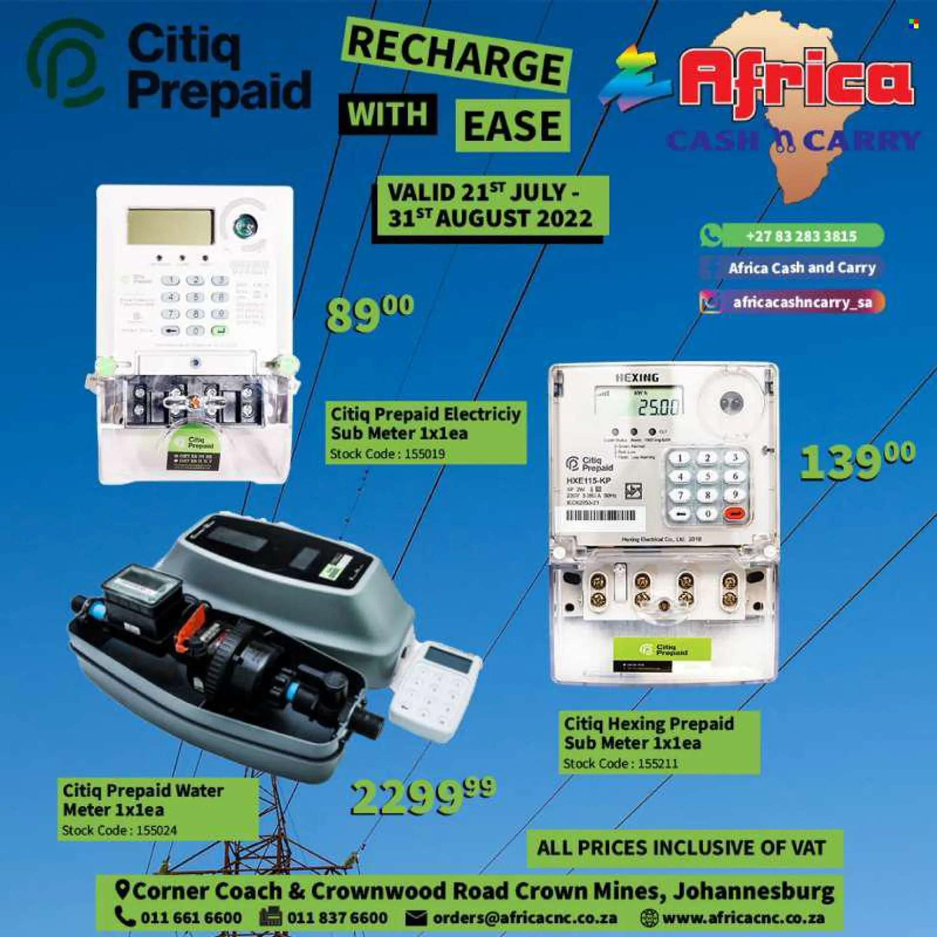 Africa Cash &amp; Carry Specials  - 21/07/2022 - 31/08/2022. Page 1.