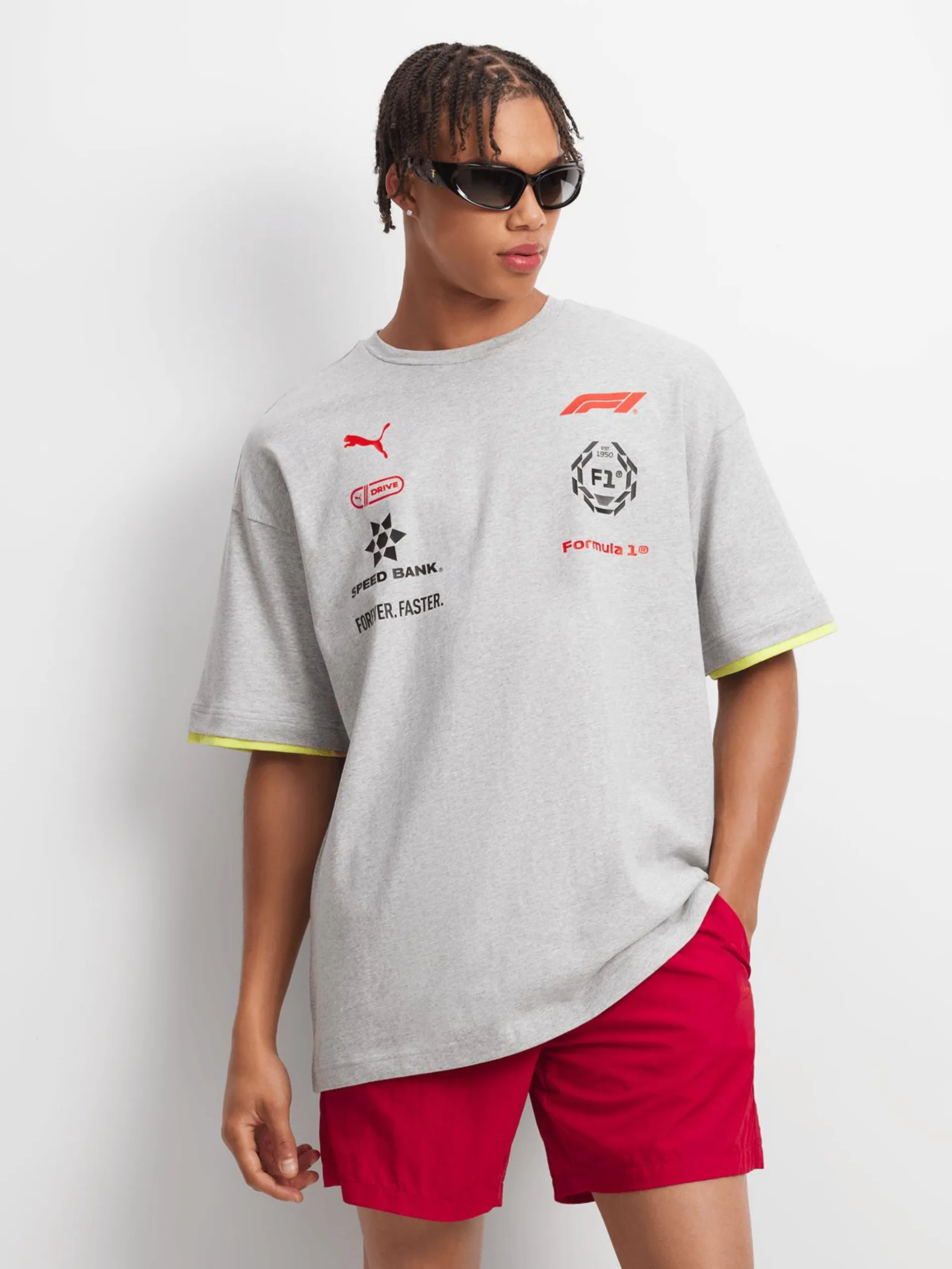 Puma x A$AP Rocky Men's F1® Racing Motorsport Grey T-Shirt