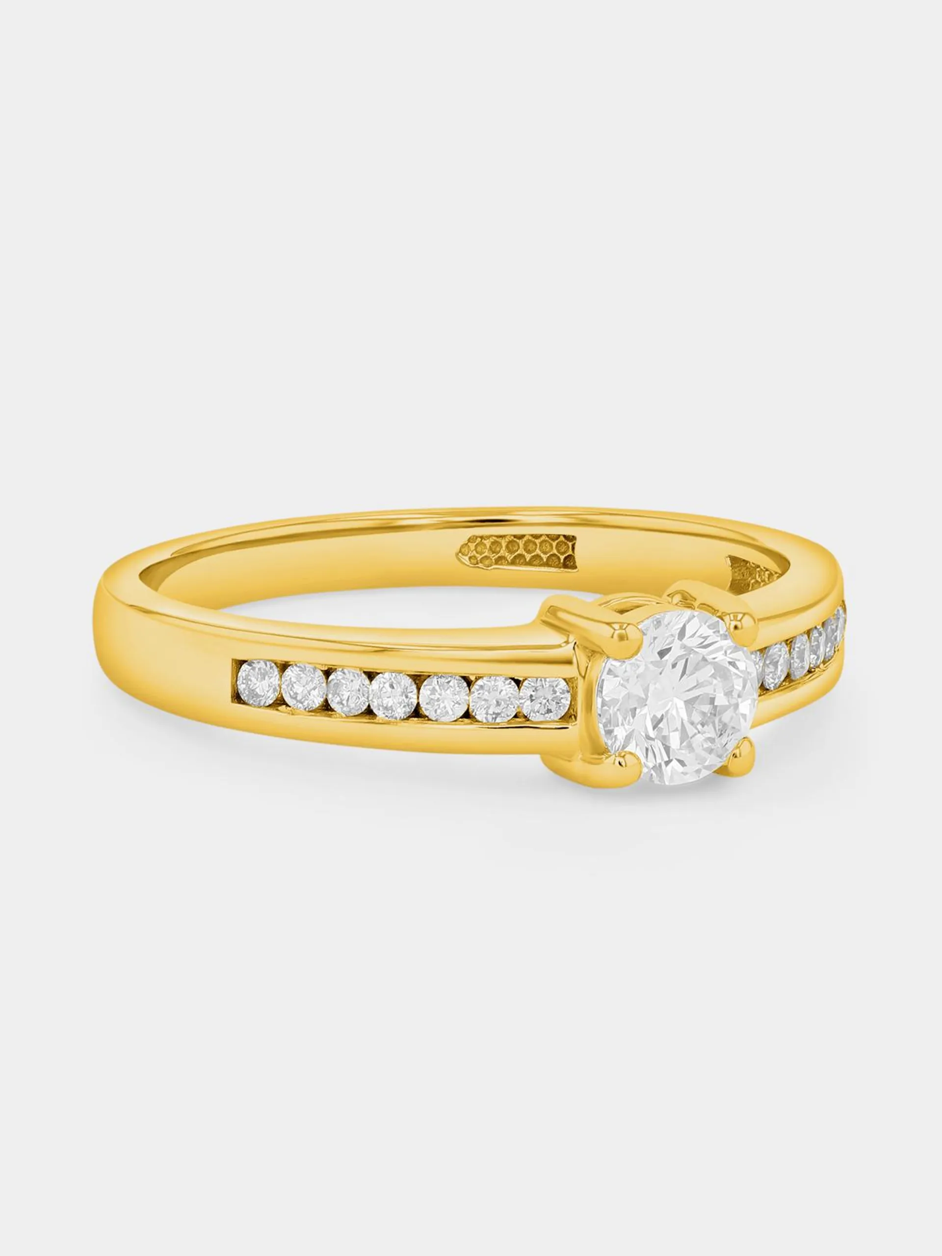 Yellow Gold 0.54ct Diamond Solitaire Channel Ring