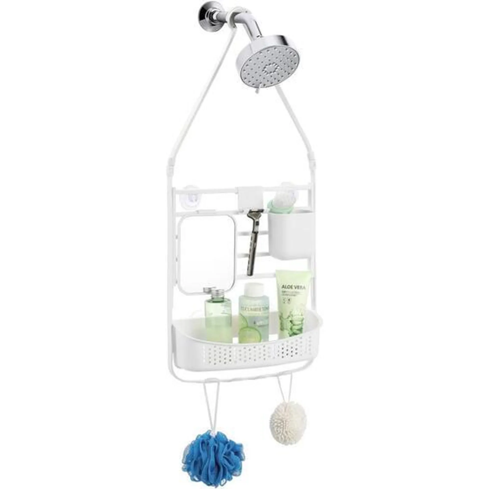 BATHROOM BASICS LARGE SHOWER CADDY WHITE EA