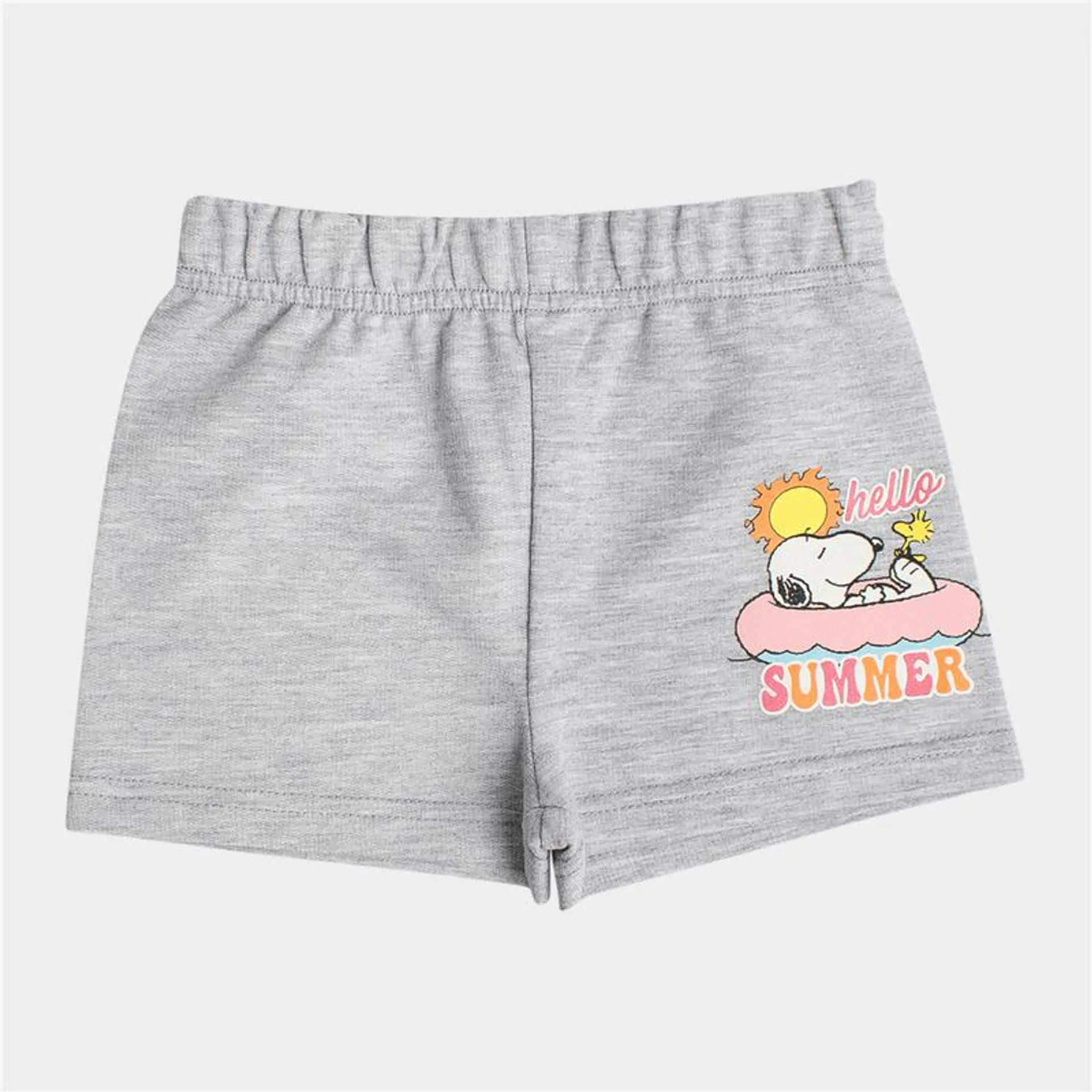 Girl's Character Group Grey Snoopy Fleece Shorts