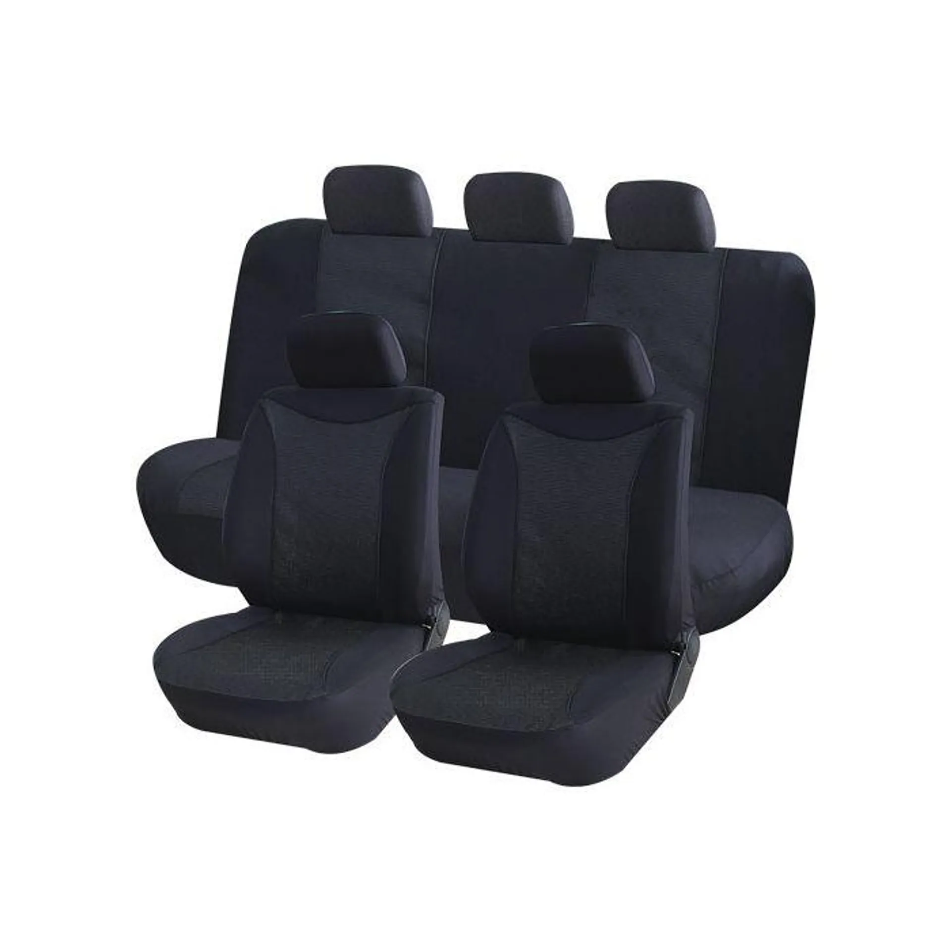 BIRDS EYE SEAT COVER SET BLACK