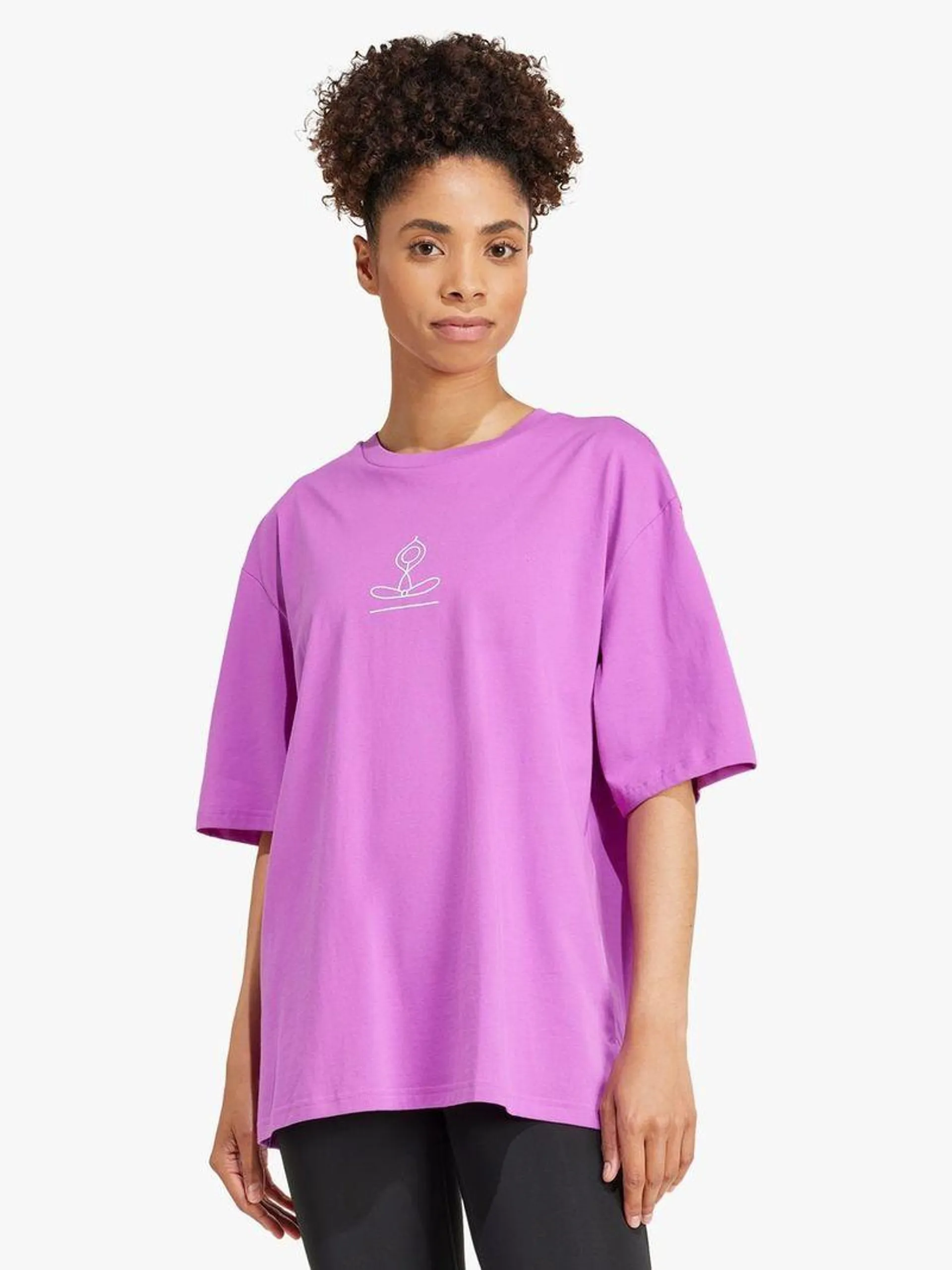 Womens adidas Yoga Stay Balanced Purple Tee