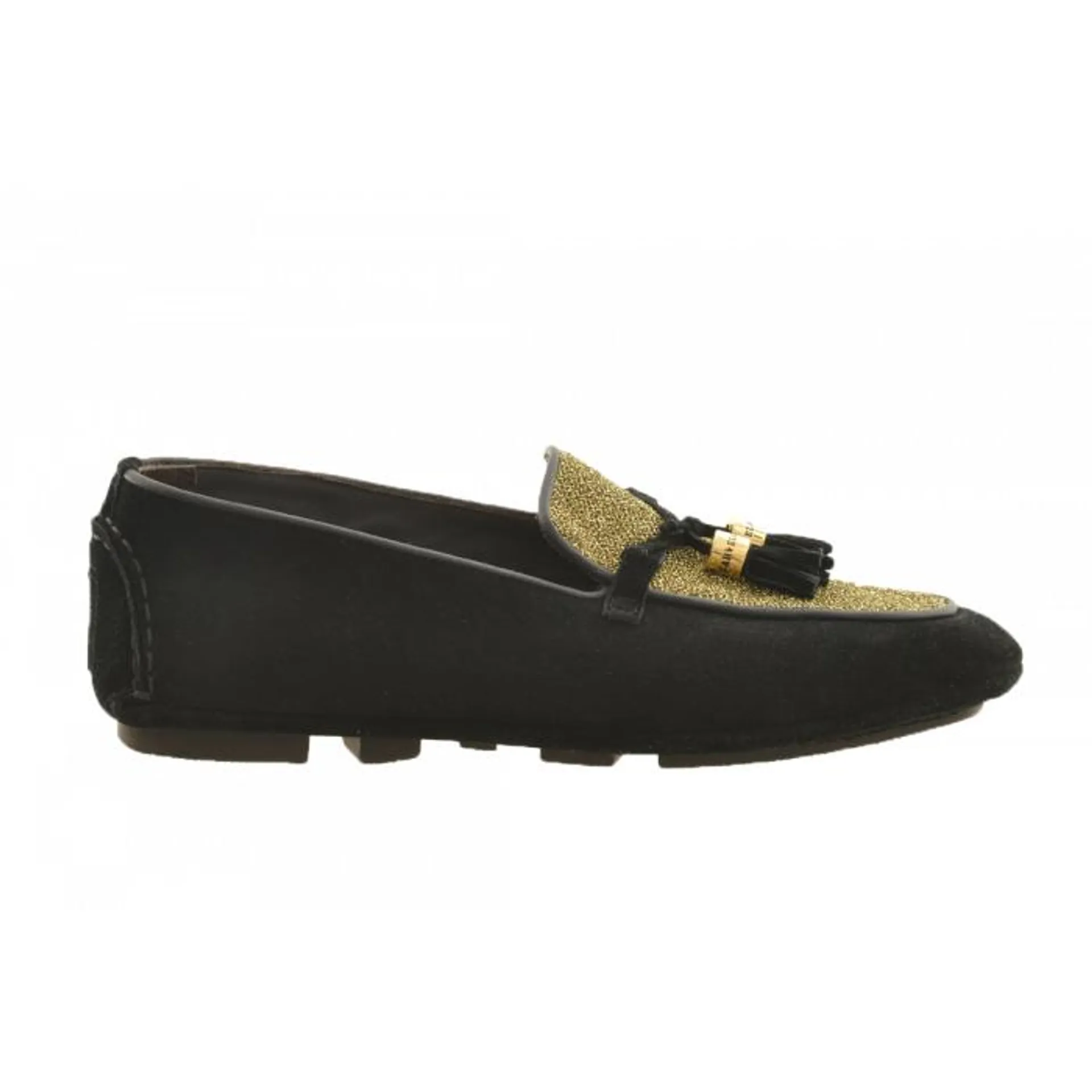 Carvela 5 Step Tassel Glitter Moccasin