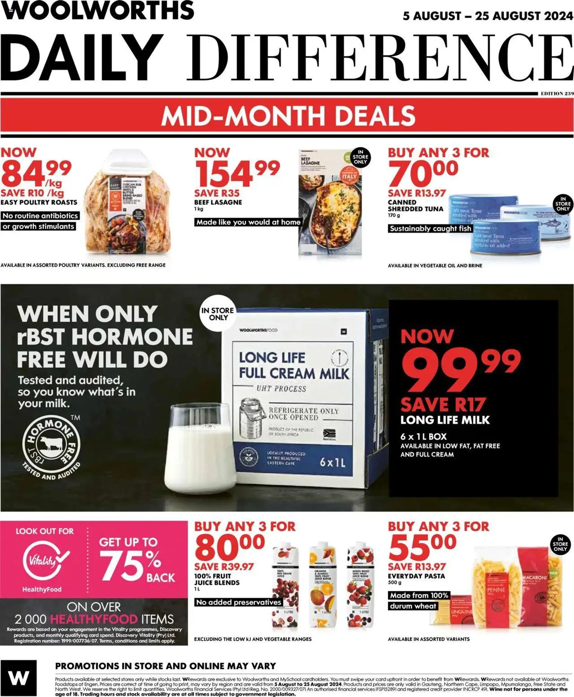 Woolworths Daily Difference - Gauteng from 5 August to 25 August 2024 - Catalogue Page 8