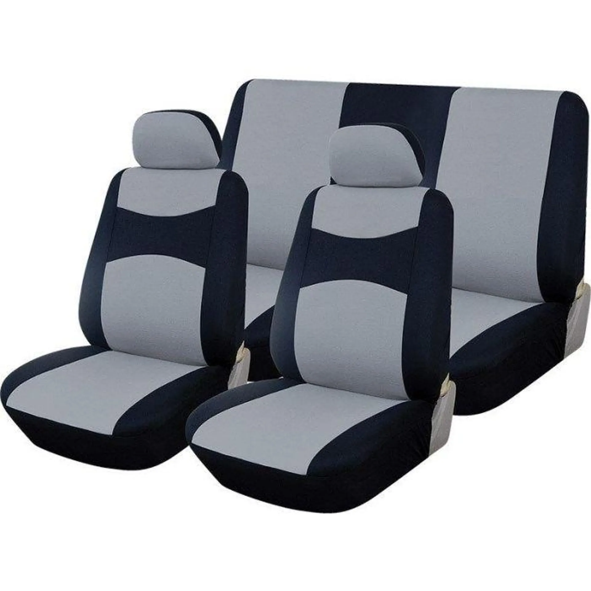 Autogear 6 Piece Promo Seat Cover Set Black / Silver