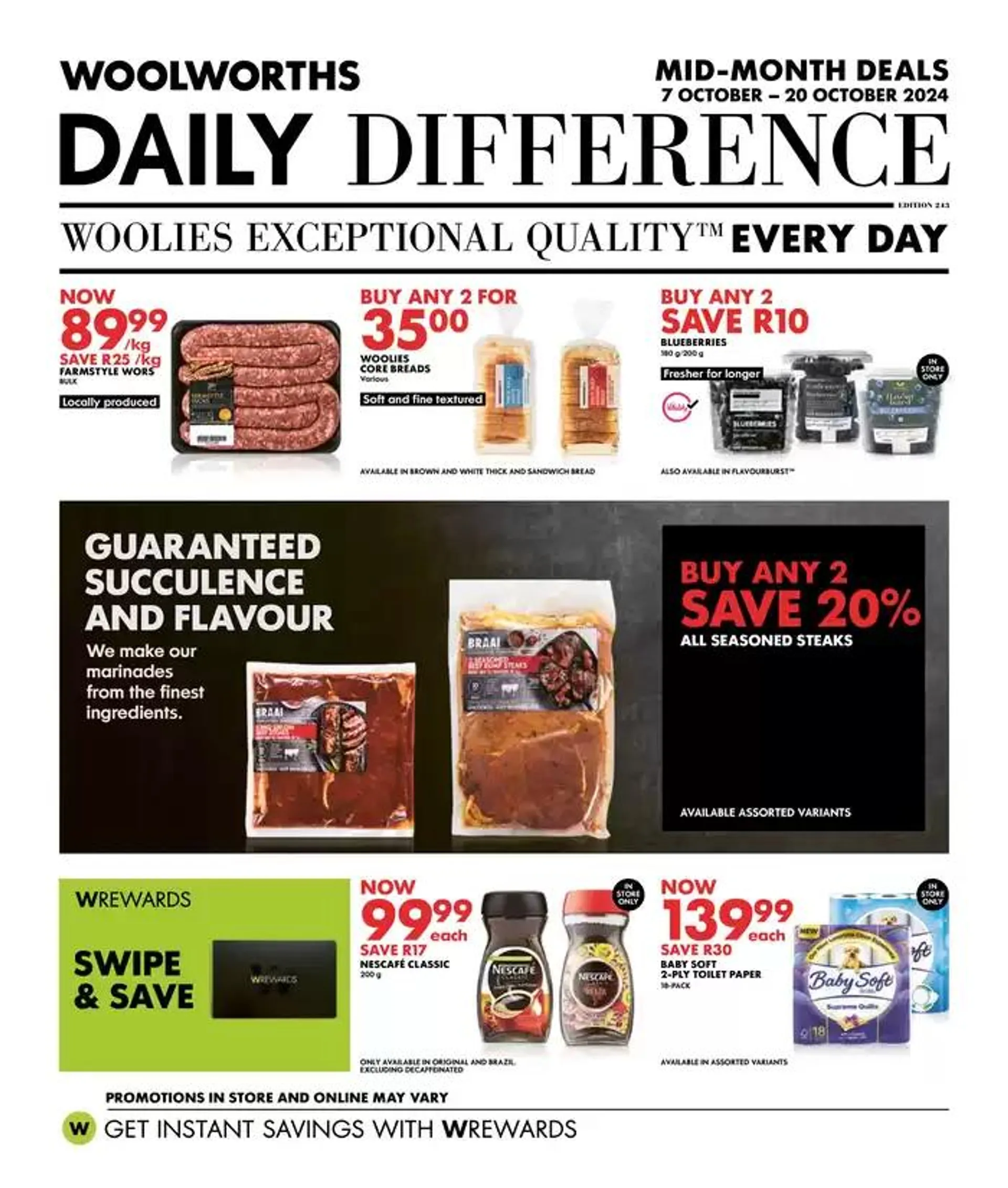 Catalog Woolworths from 8 October to 20 October 2024 - Catalogue Page 1