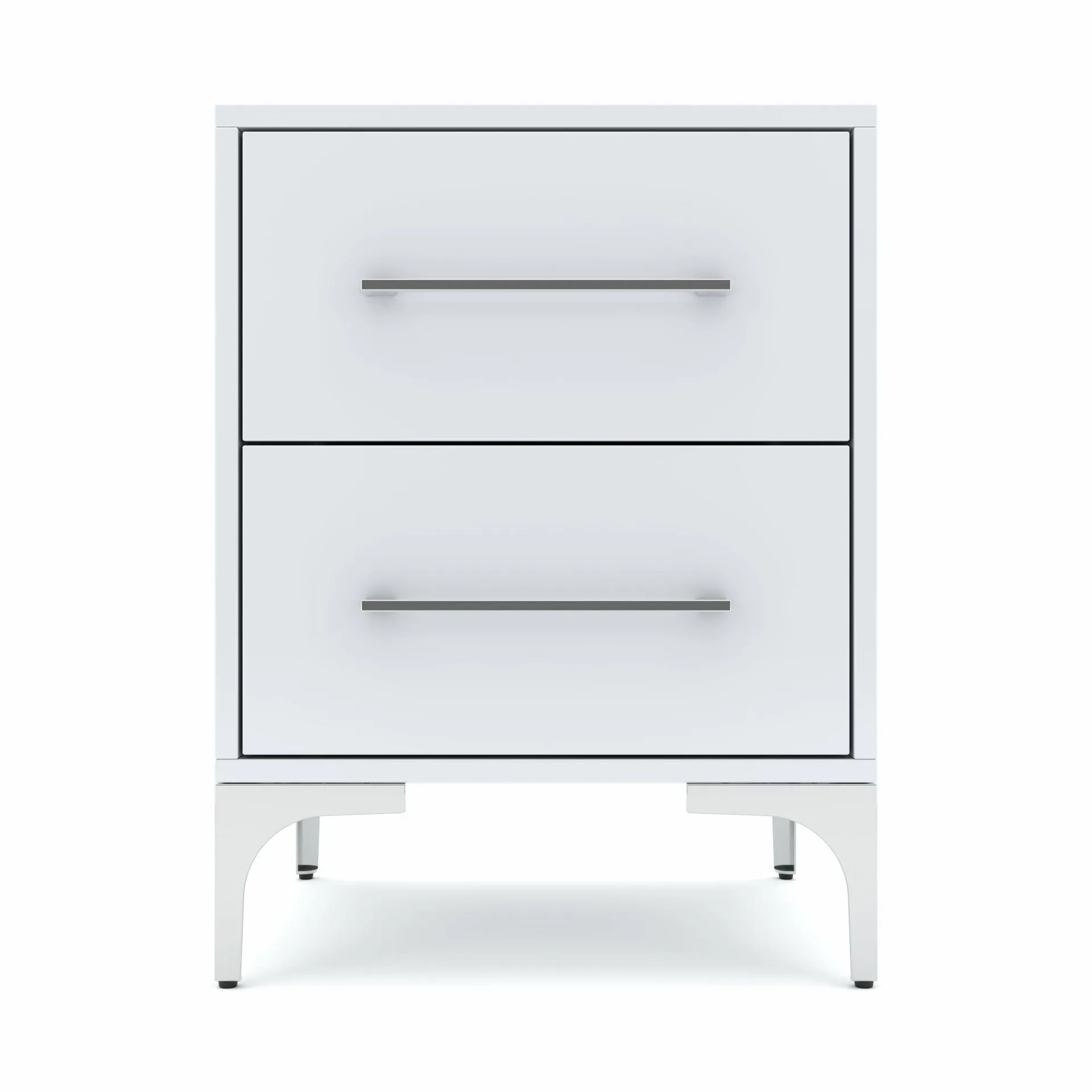 BAM! High Gloss Two Drawer Bedside Table - White