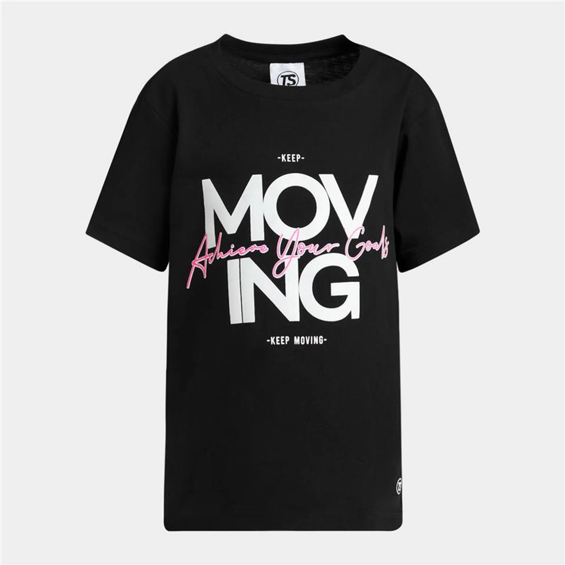 Girls TS Graphic Cotton Black Tee