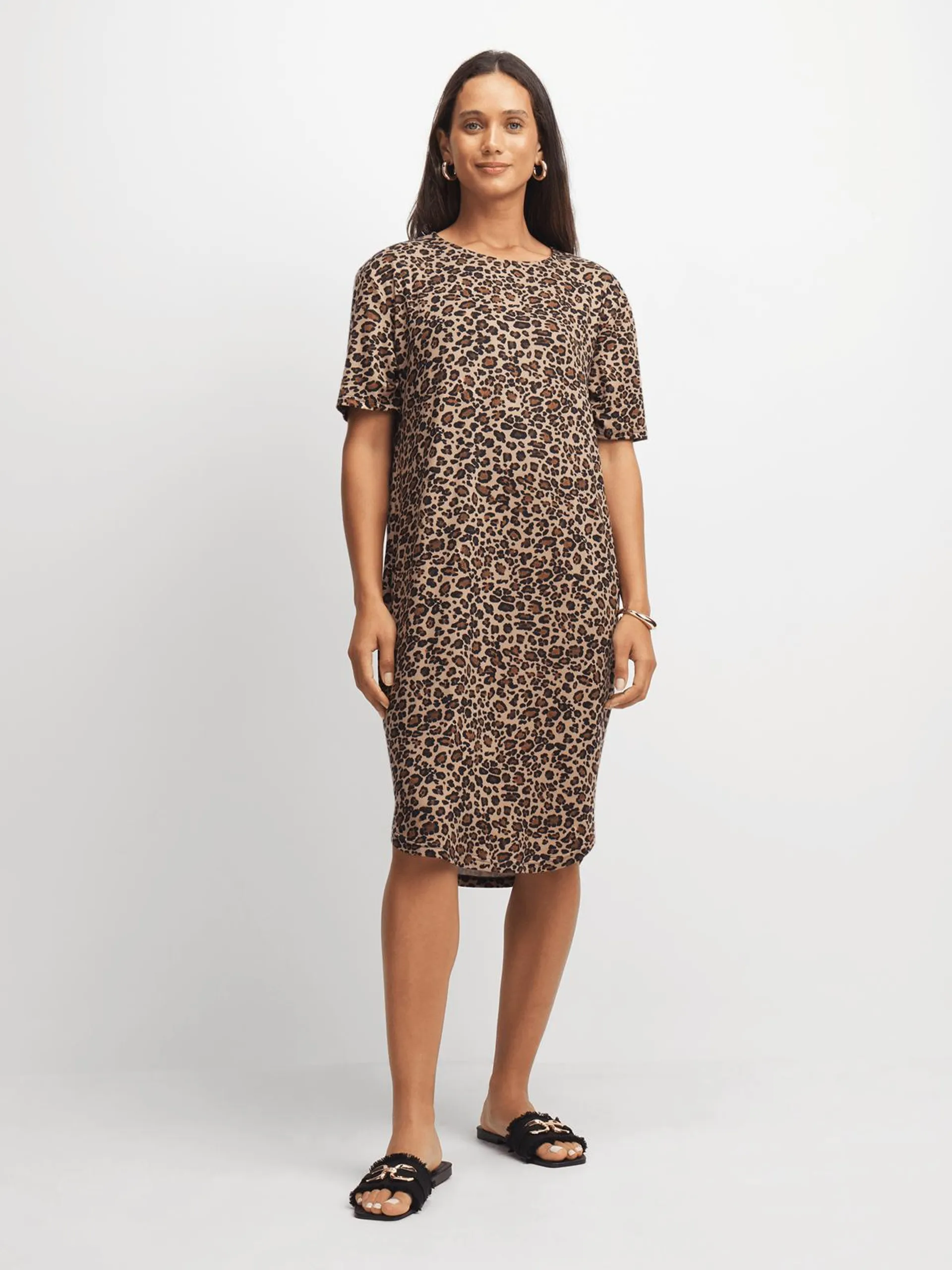 Women's Animal Print T-Shirt Dress