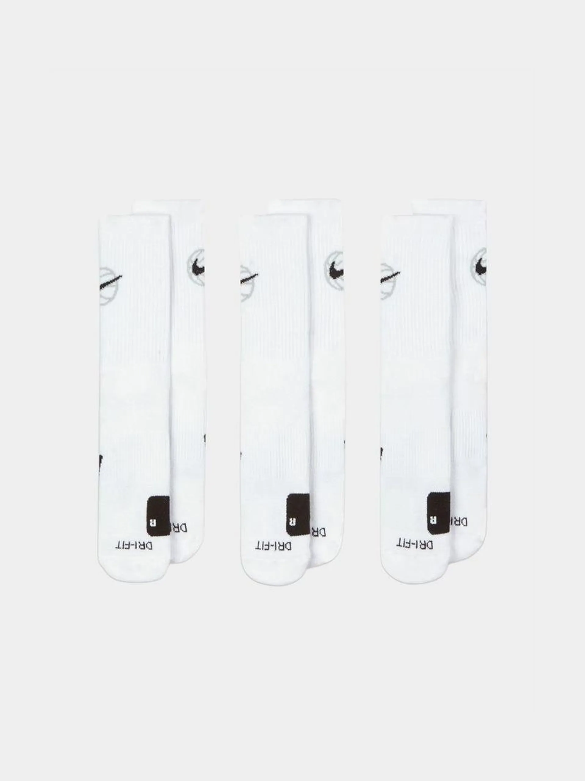 Nike Everyday Cushioned White/Black Crew Socks