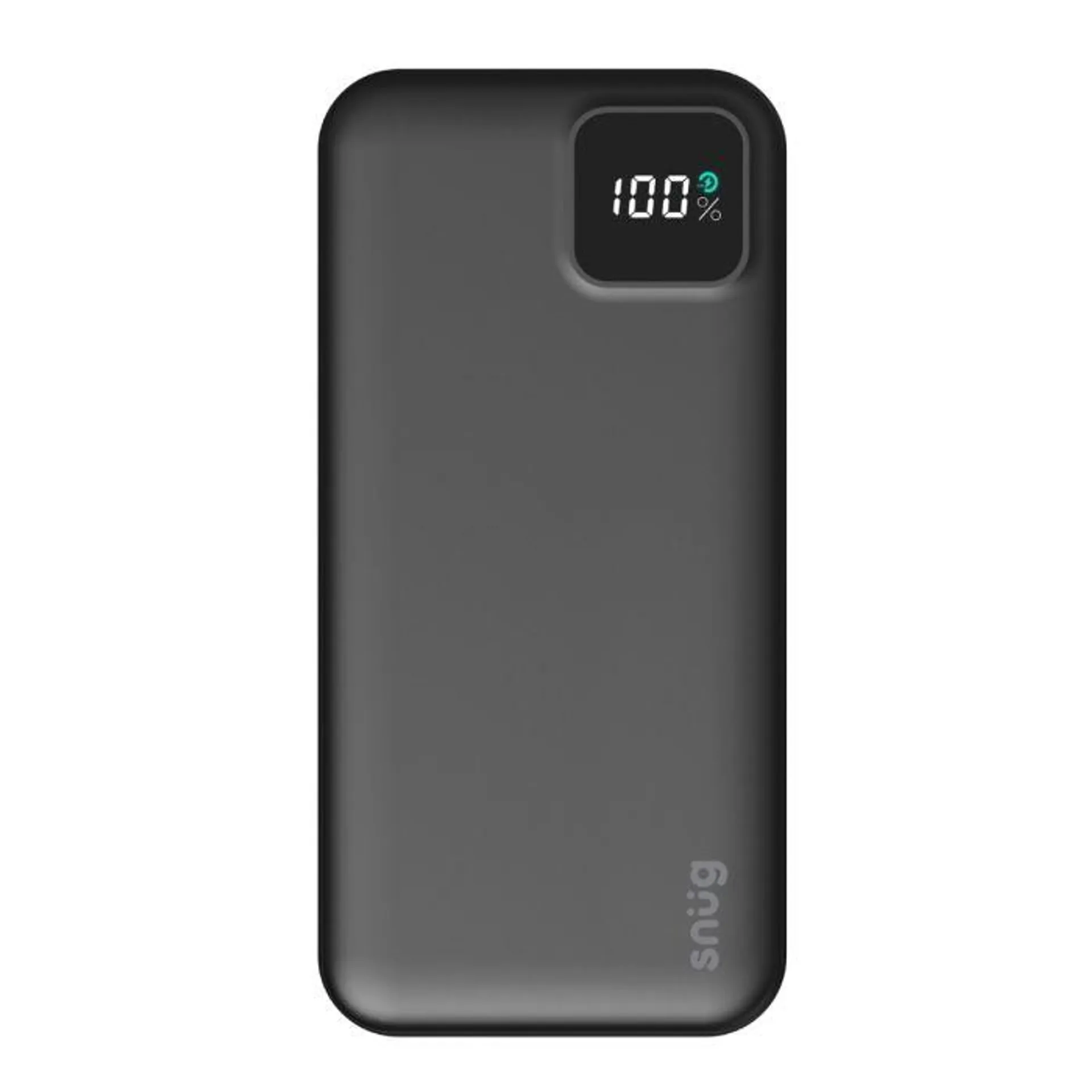 Snug 20 000mAh Square Digital PD Power Bank - Black