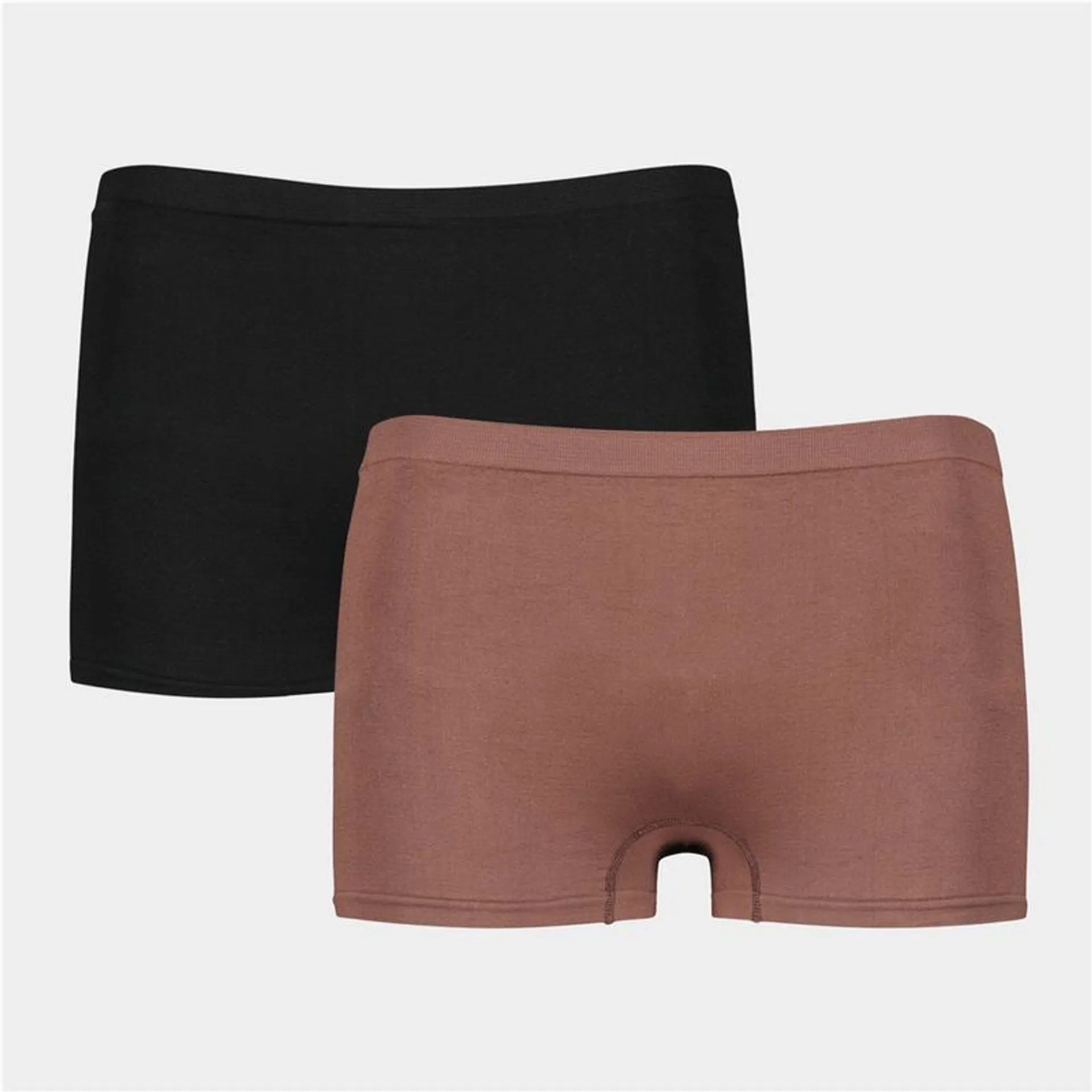 Women's Black & Brown 2-Pack Boy Leg Underwear
