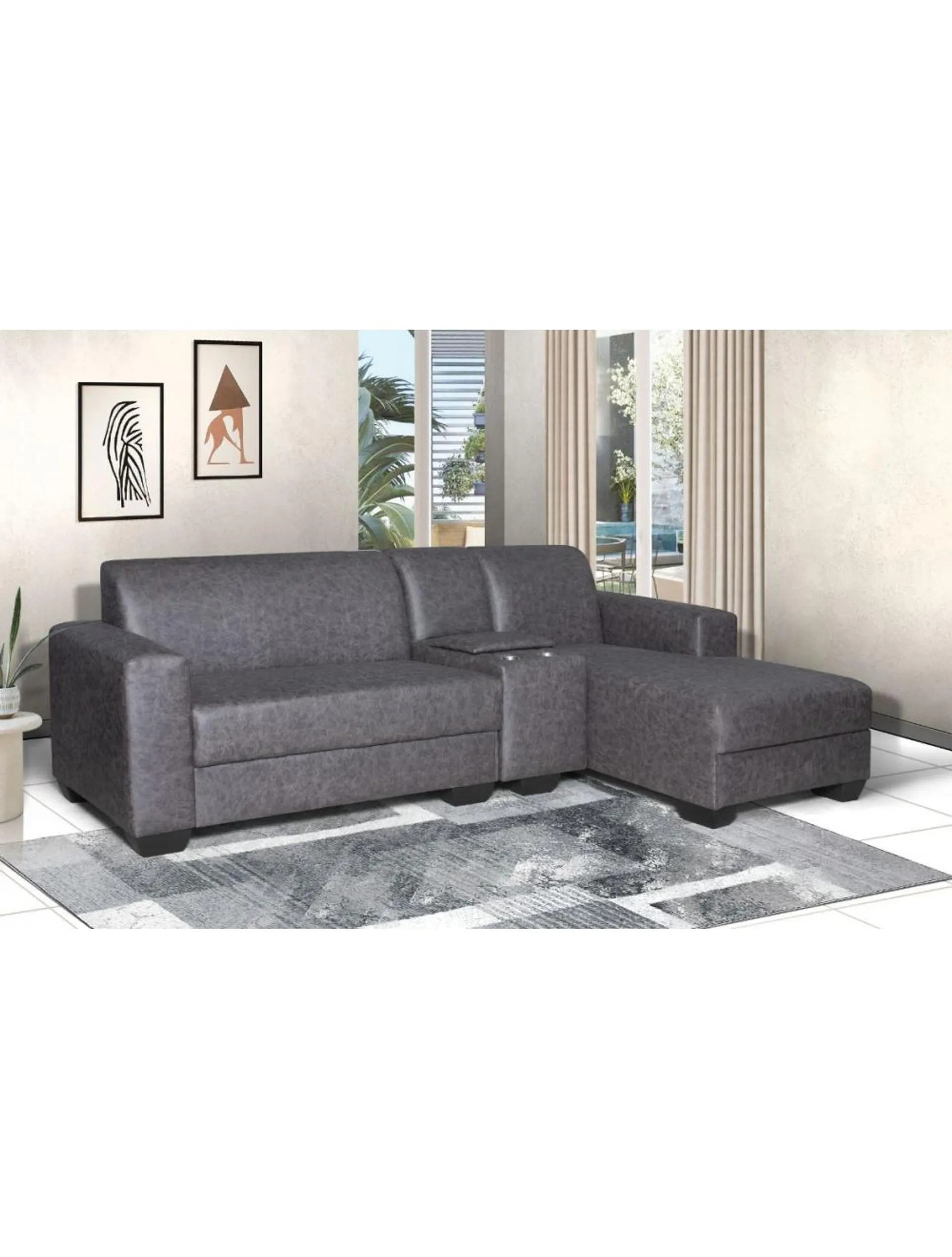 Tracy 2div Corner Chaise & Console