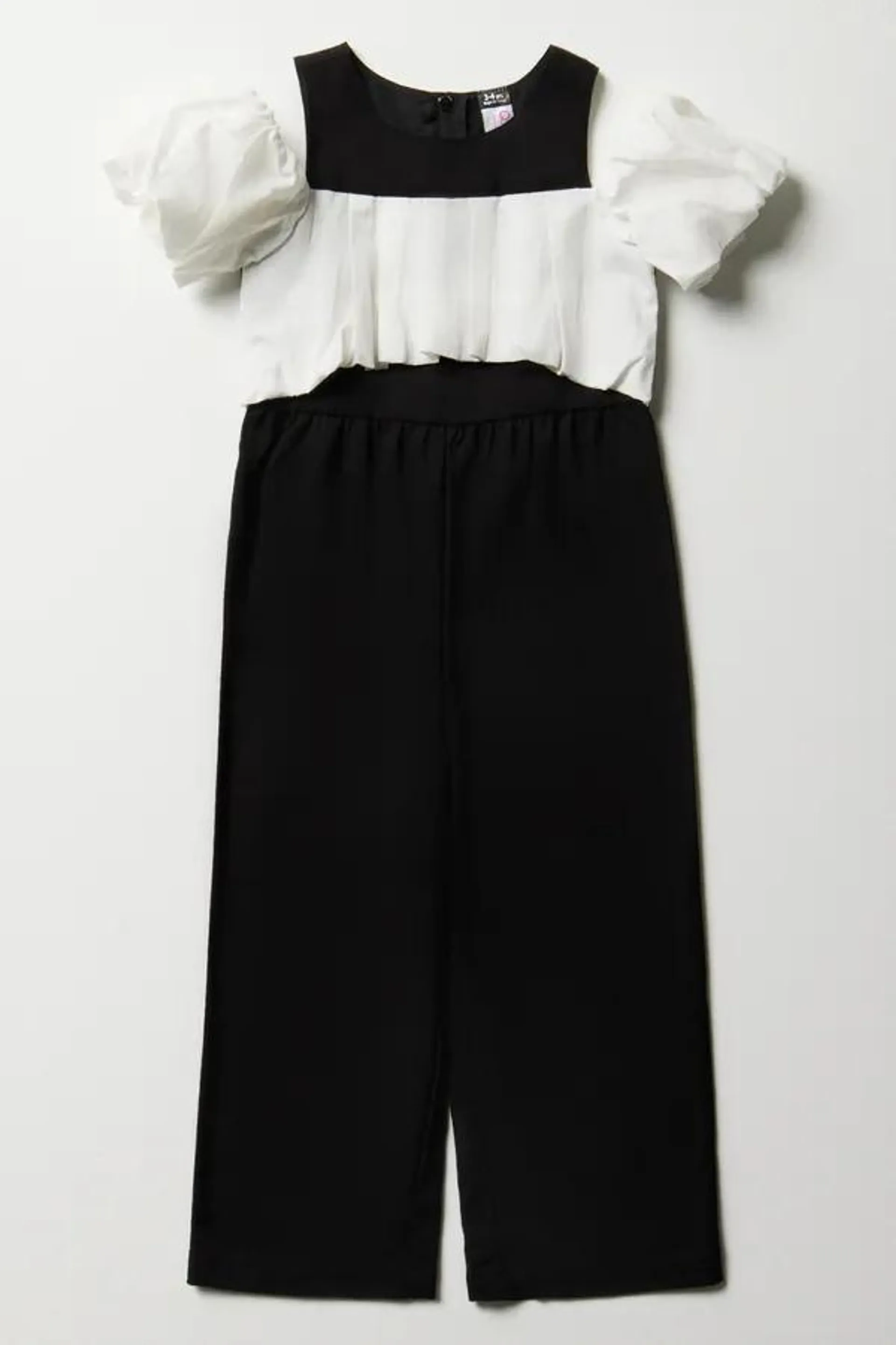 Cold shoulder jumpsuit black & cream