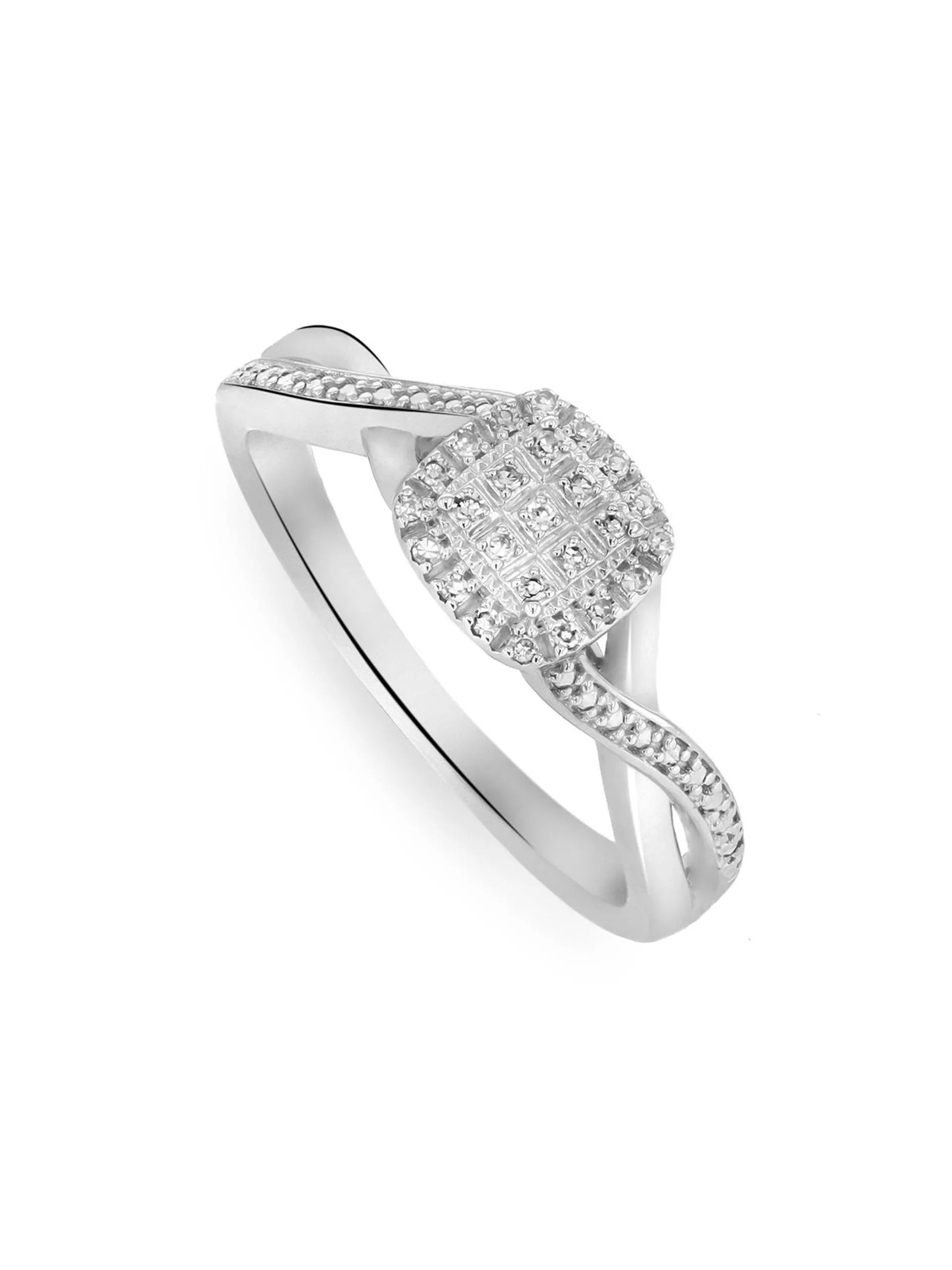 White Gold Diamond Shimmering Ring