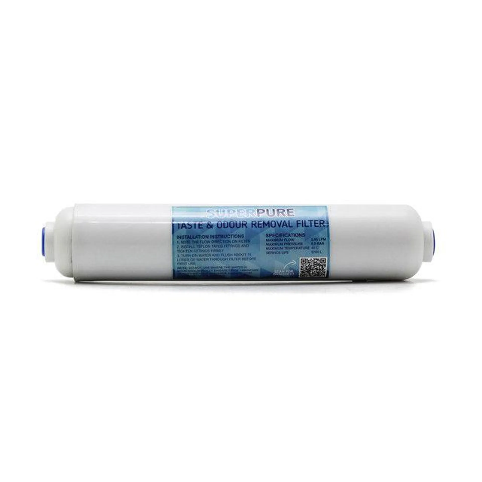 SUPERPURE Inline Taste & Odour Water Filter Replacement Cartridge