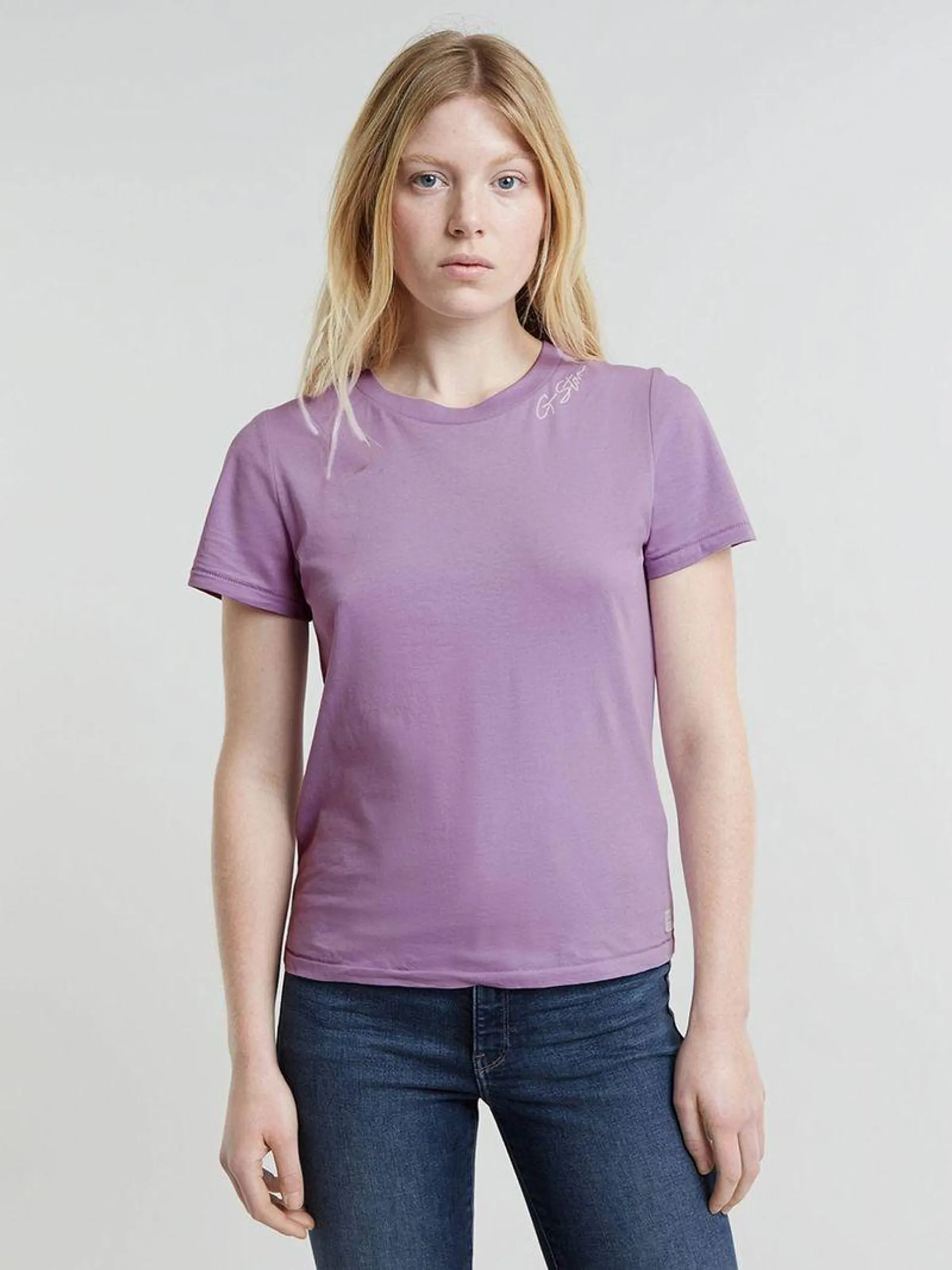 G-star Women's Faux Embro Logo Purple Top