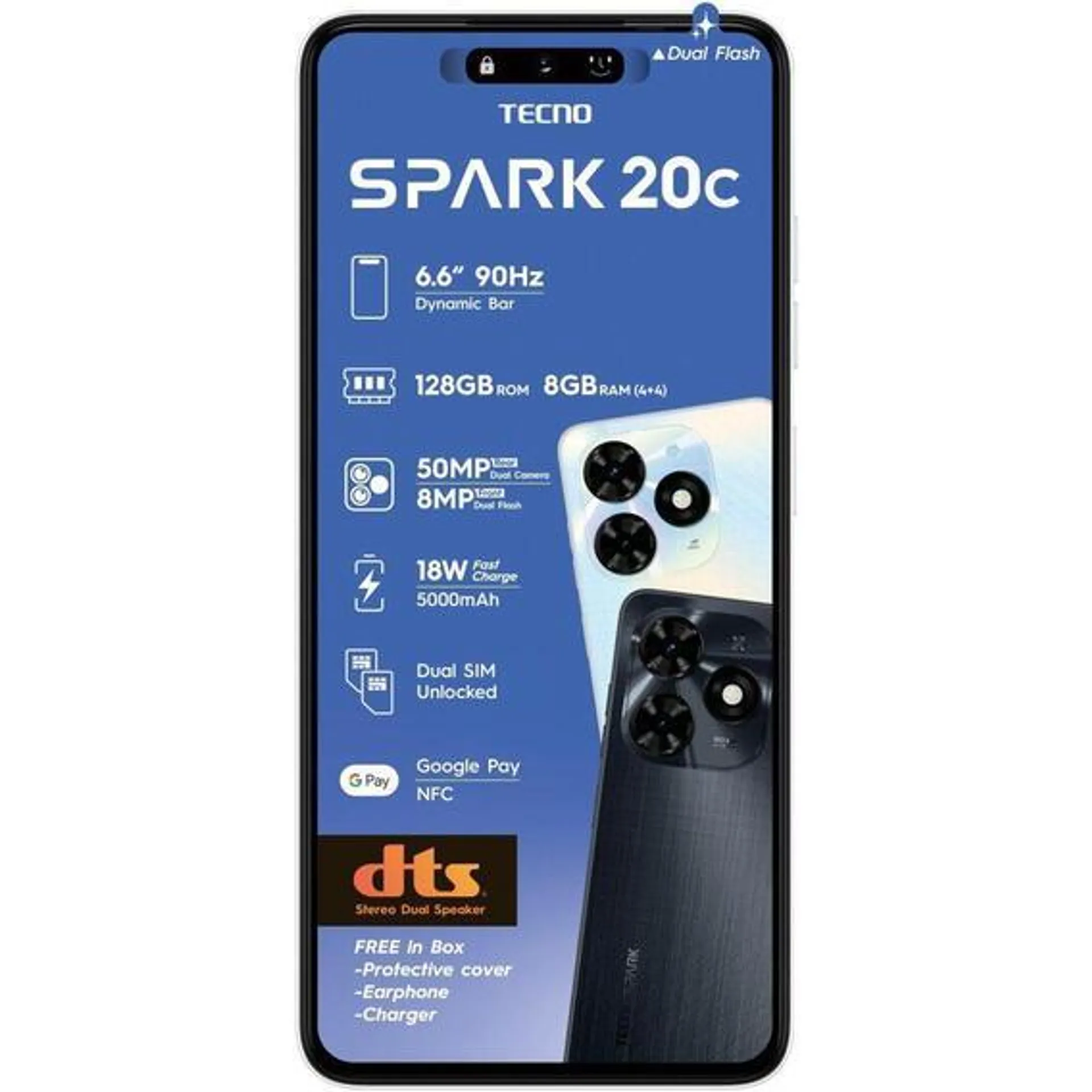 TECNO SPARK 20C 128GB 4G DS BLK 0.19 EA