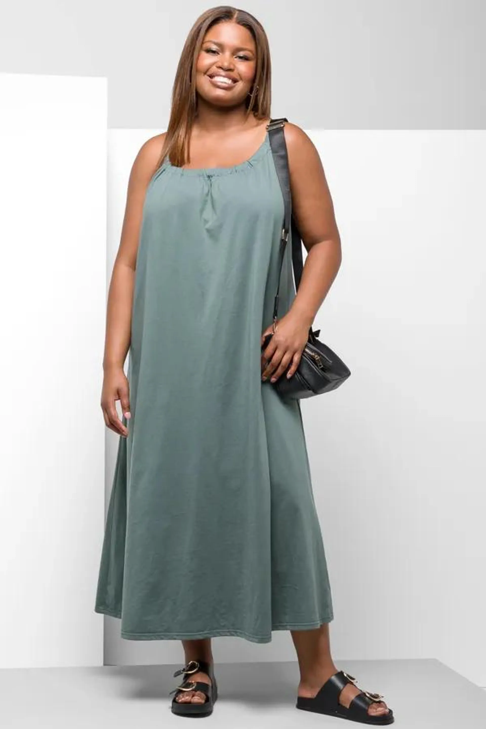 Strappy tent dress green