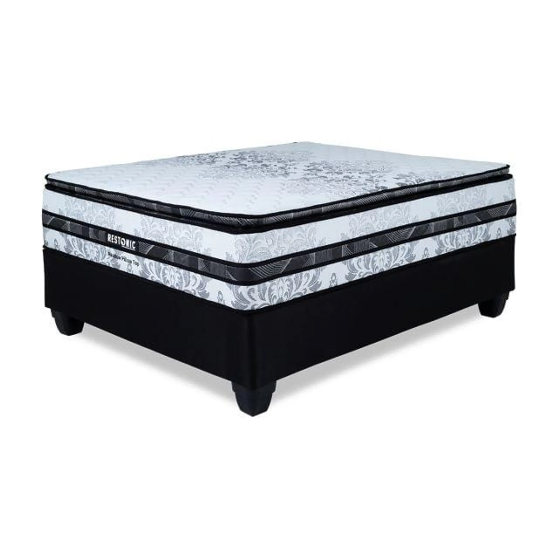 Restonic Meadow Deluxe Pillow Top Queen Mattress and Bed Set