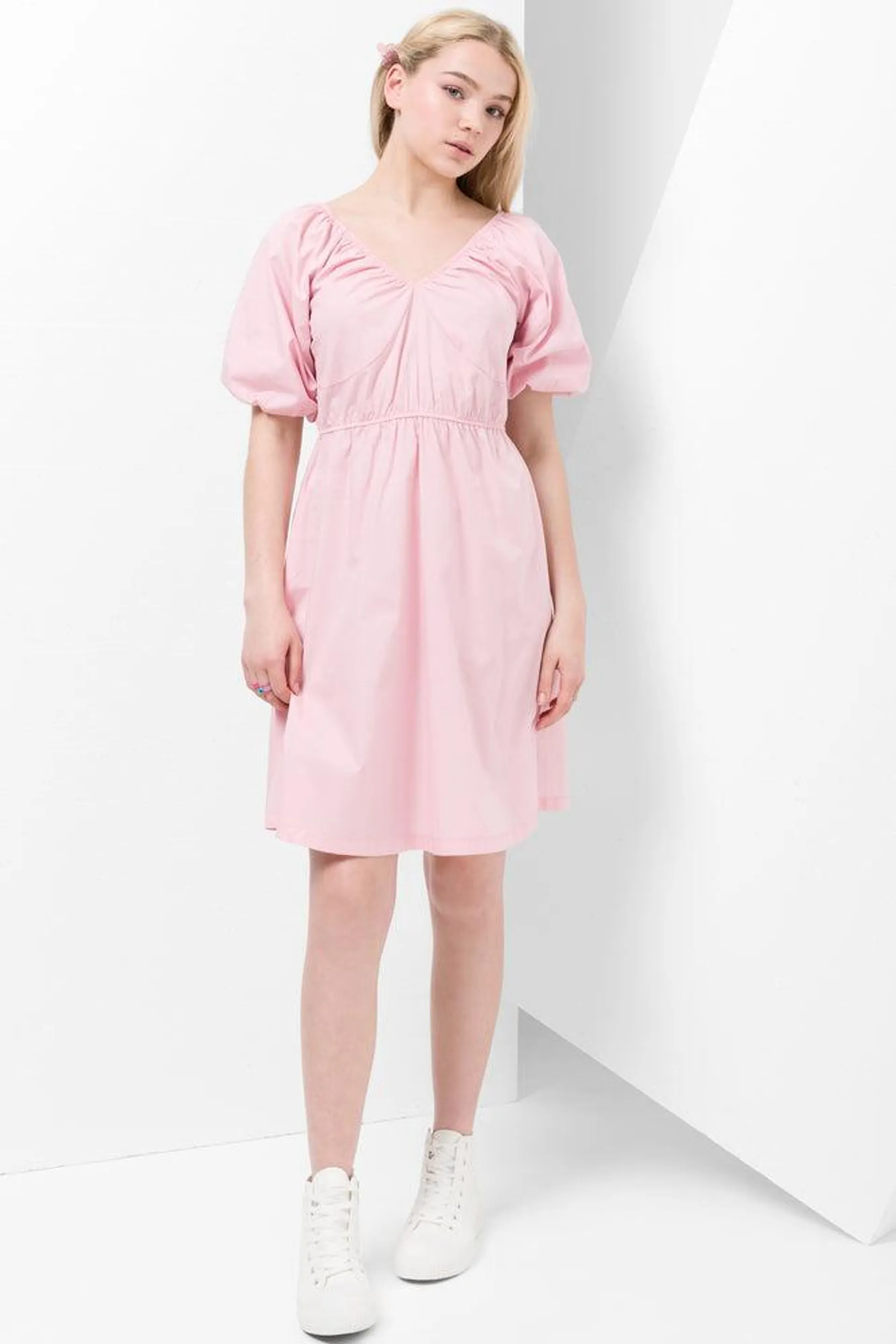 Puff Sleeve Dress Pink