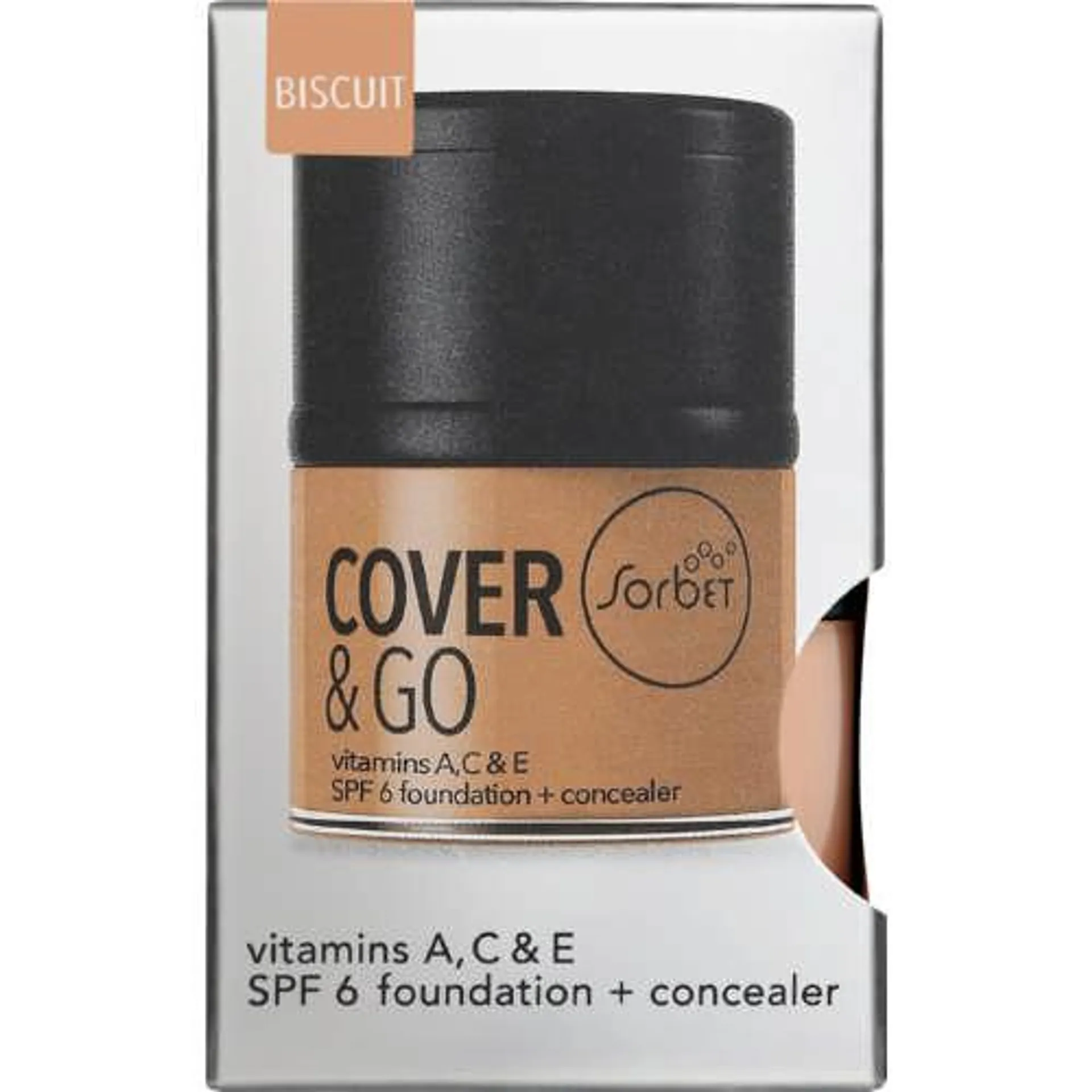 Cover & Go SPF6 Foundation & Concealer Biscuit 25ml + 1.2gr