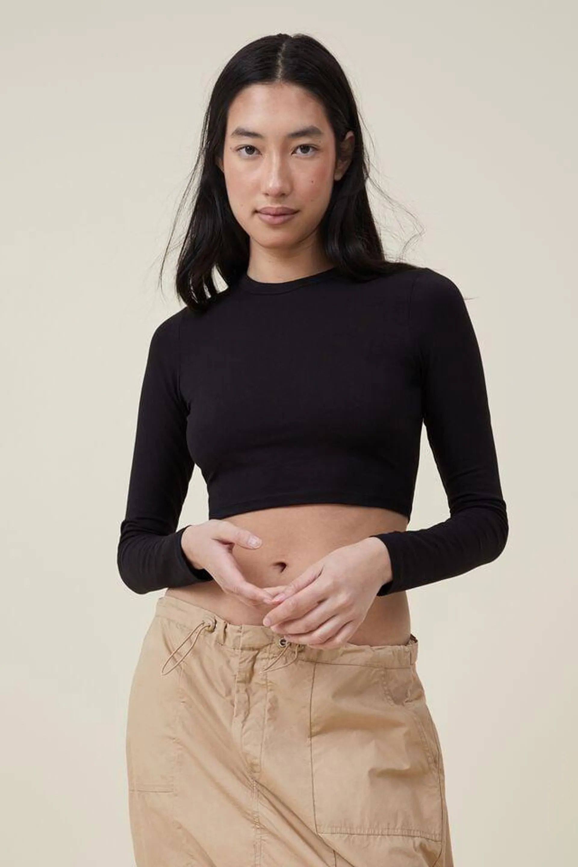 Micro Crop Long Sleeve Top