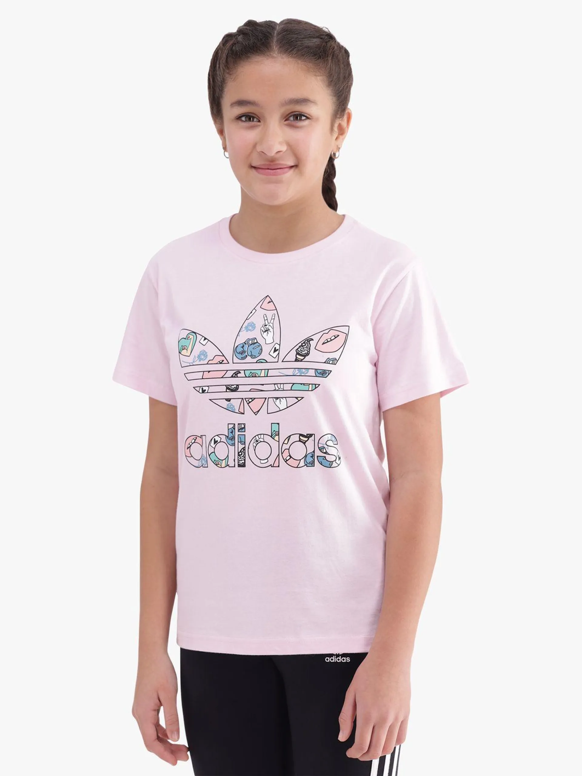 adidas Originals Girls Kids OG Symbol Pink T-Shirt