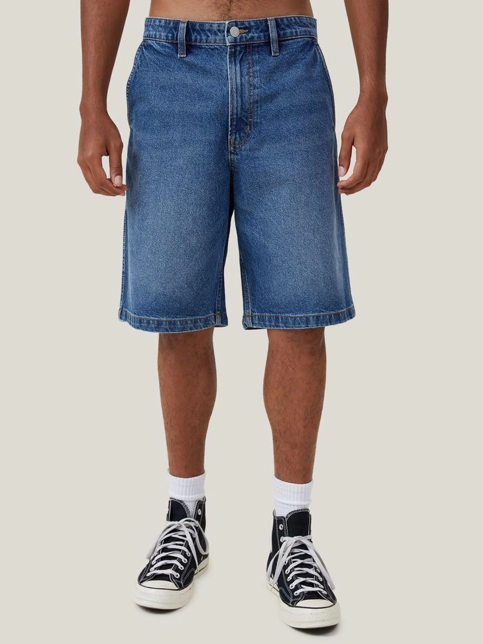 Men's Cotton On Blue Baggy Denim Shorts