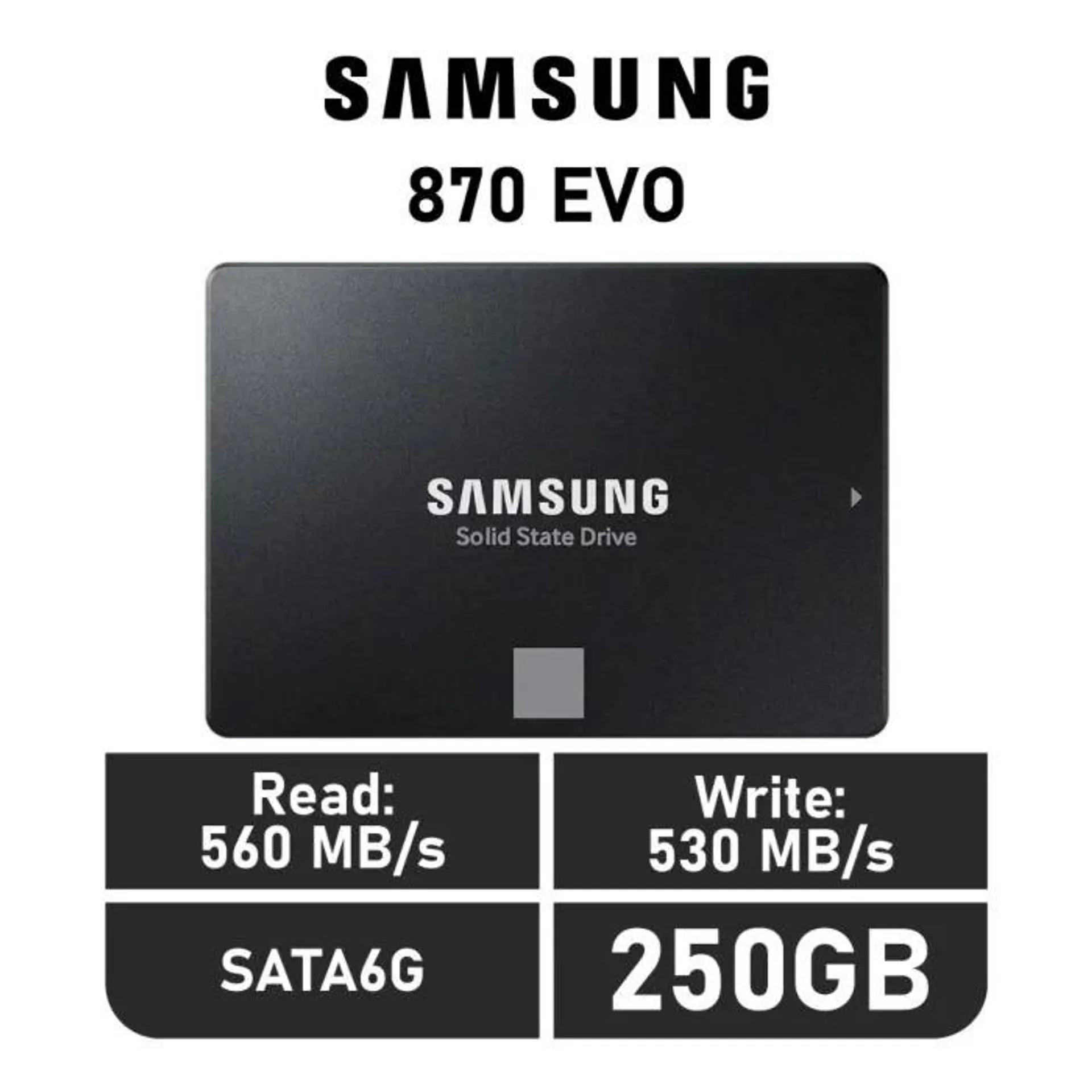 Samsung 870 EVO 250GB SATA6G MZ-77E250BW 2.5" Solid State Drive