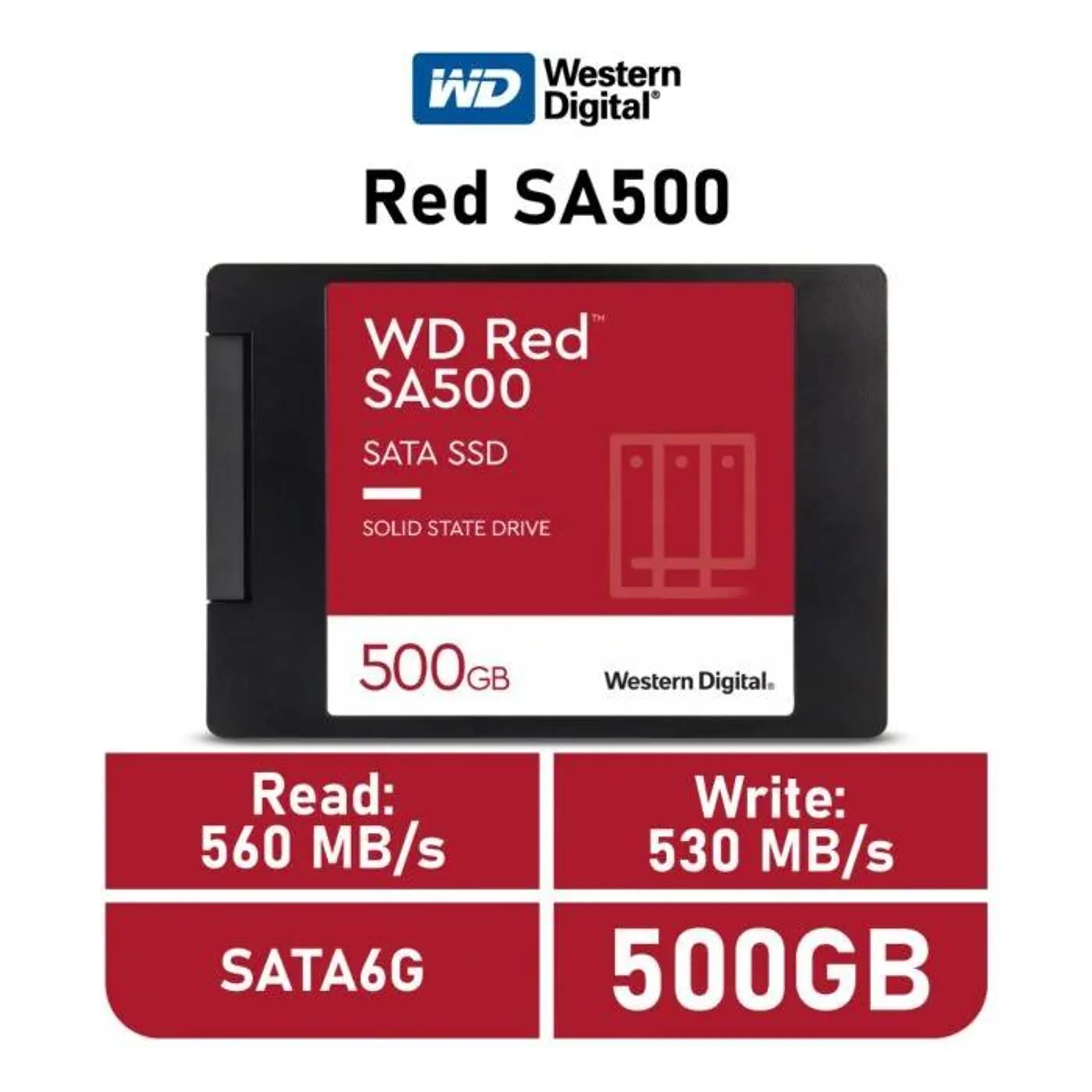 Western Digital Red SA500 500GB SATA6G WDS500G1R0A 2.5" Solid State Drive
