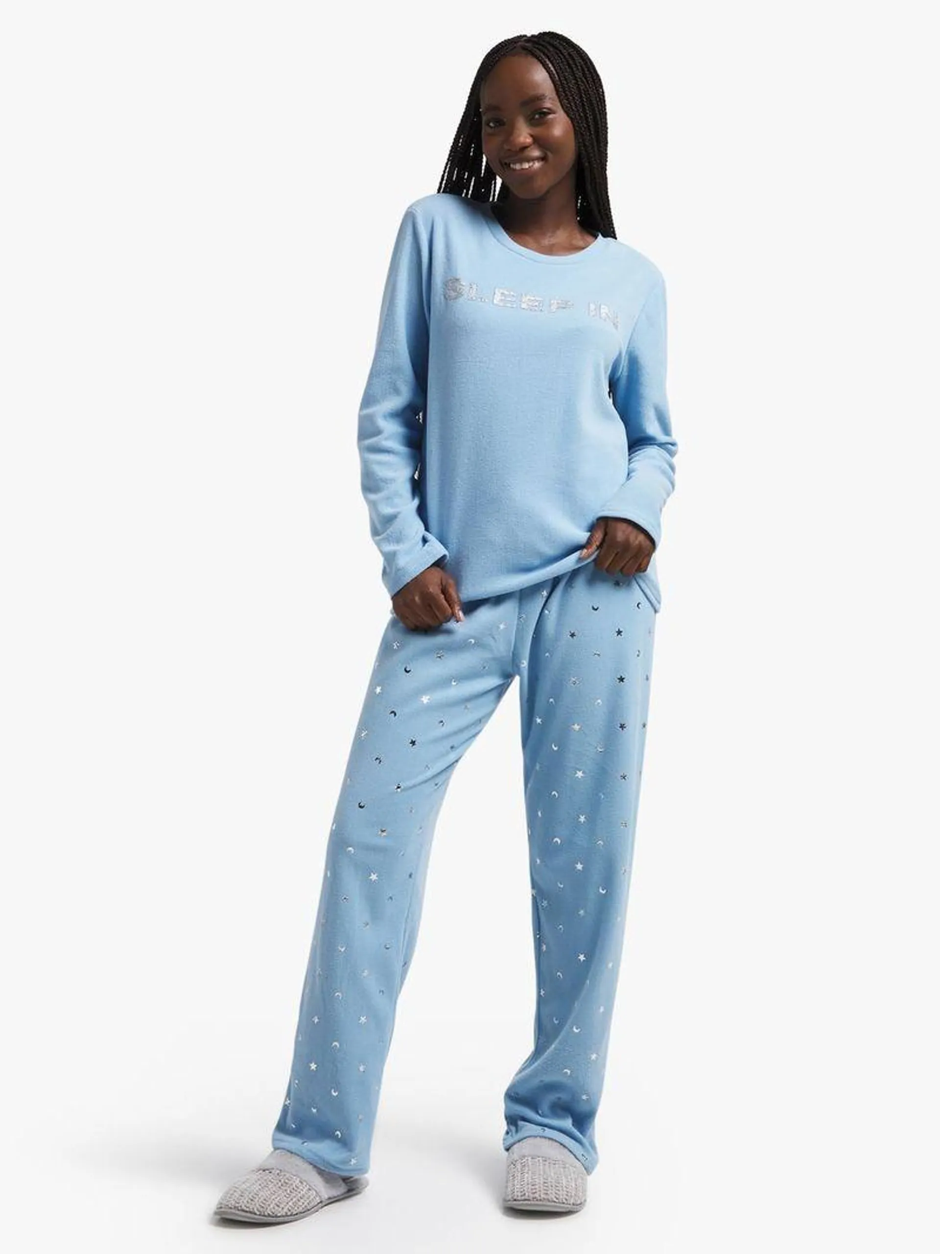 Jet Women's Dark Periwinkle Fleece Pyjama Set